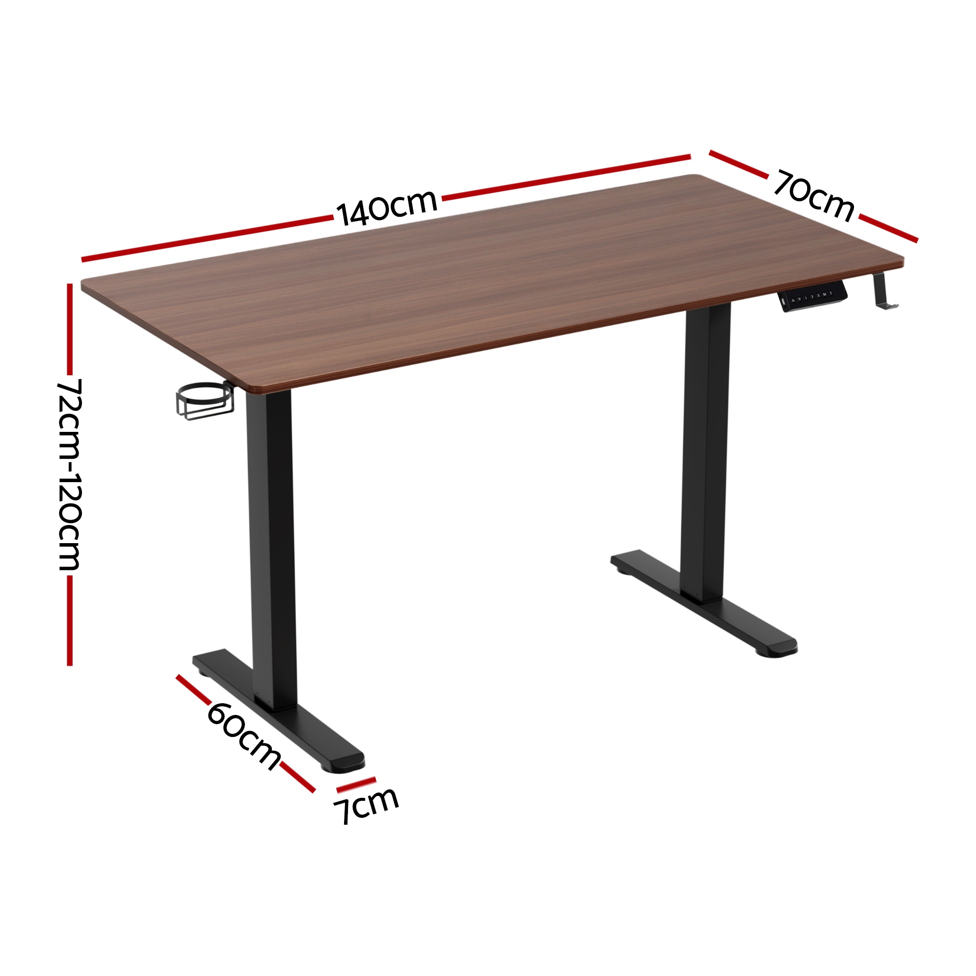Artiss Standing Desk Motorised Dual Motor Electric Walnut 140CM โ image 2
