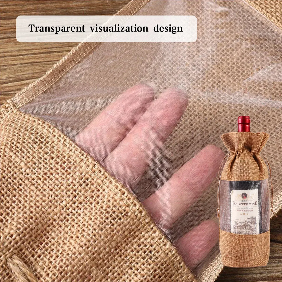 10PCS Wine Gift Bags with Clear Window for Wine Bottle Packaging โ image 6