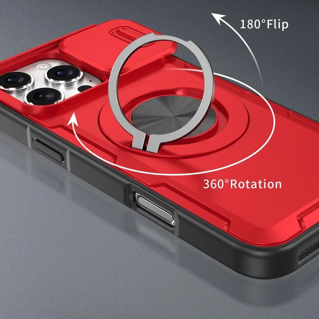 2-in-1 Magnetic Sliding Lens Case, Red for iPhone 16 Pro Max โ image 2