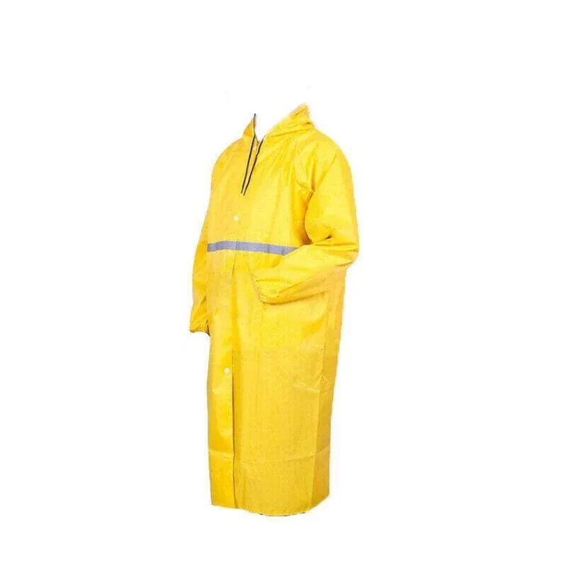 Unisex Waterproof Raincoat 2XL Size Lightweight Hooded Long Work Outdoor Overcoat - Yellow — image 3