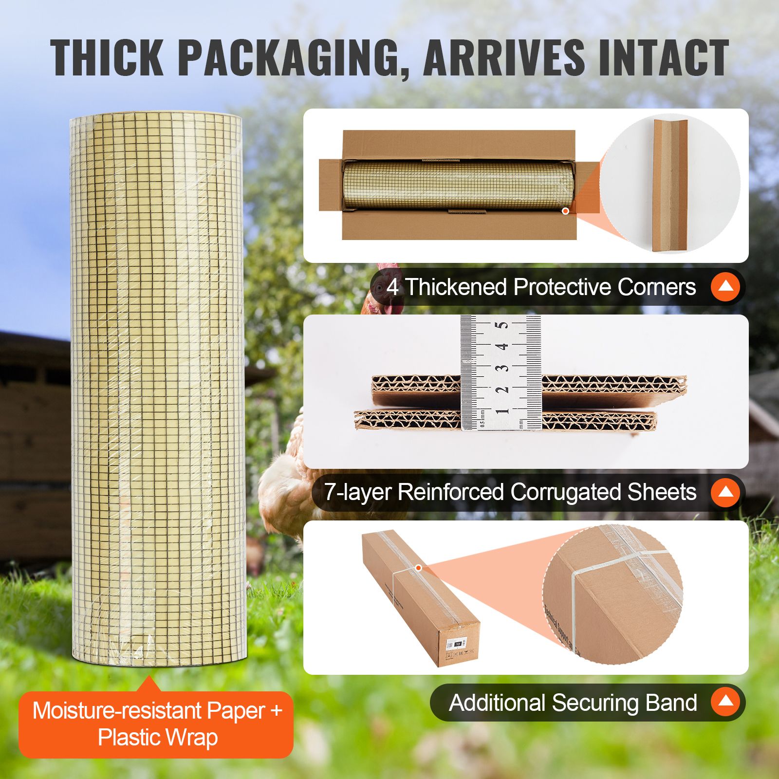 Hardware Cloth, 36'' x 100' Galvanized Wire Mesh Roll, 19 Gauge Chicken Wire Fence Roll, Vinyl Coating Metal Wire Mesh for Chicken Coop Barrier, Rabbit Snake — image 6