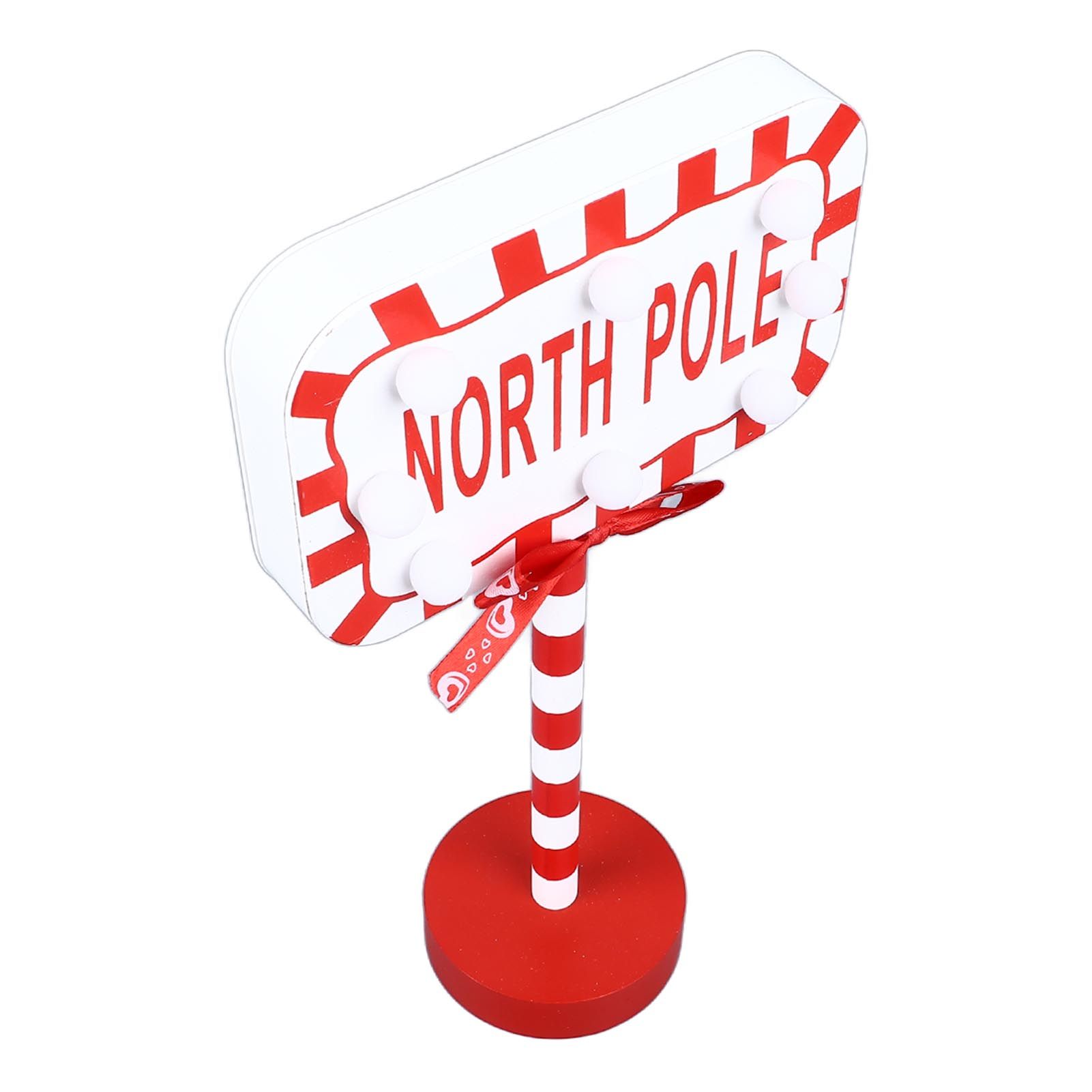 Christmas Stop Here Decor Metal Solid Wood LED Delicate Santa Stop Here Tree Topper for Christmas Party Rectangle 15.8x8x28.5cm โ image 5