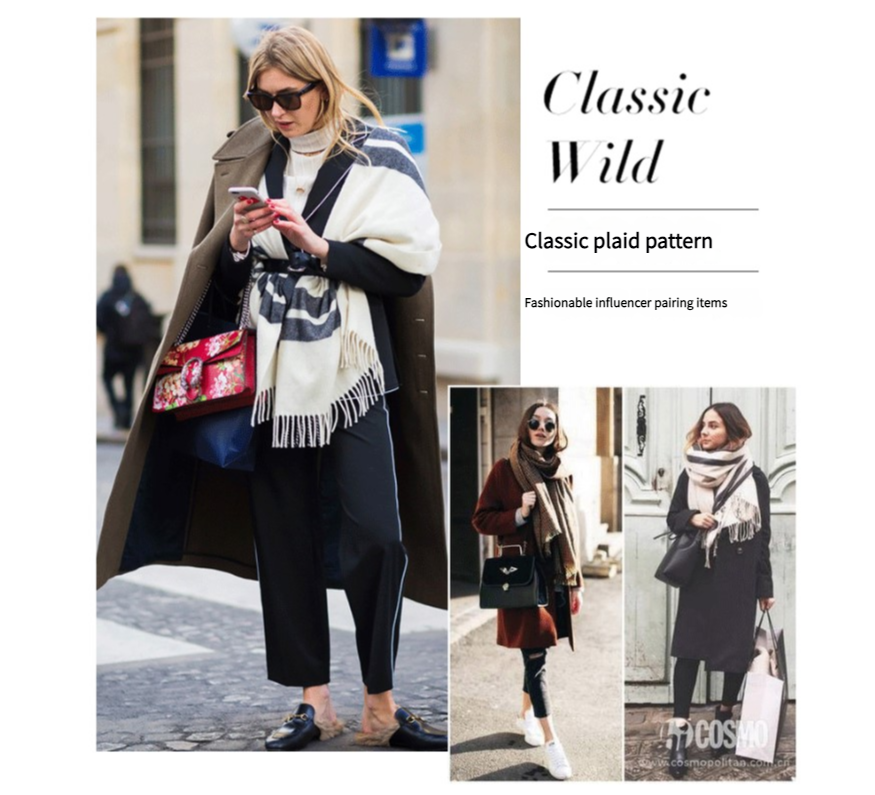Cozy Color Block Fringe Scarf - Camel for Fall and Winter โ image 4