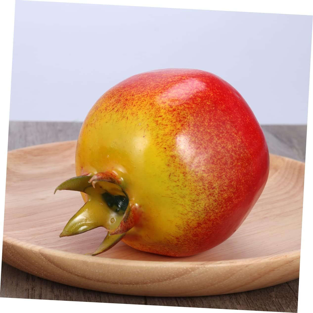 Artificial Pomegranate Fruit Pack of 1 Fake Fruits-Artificial Fruit Decorations Lifelike Simulation Pomegranate Plastic Fake โ image 3