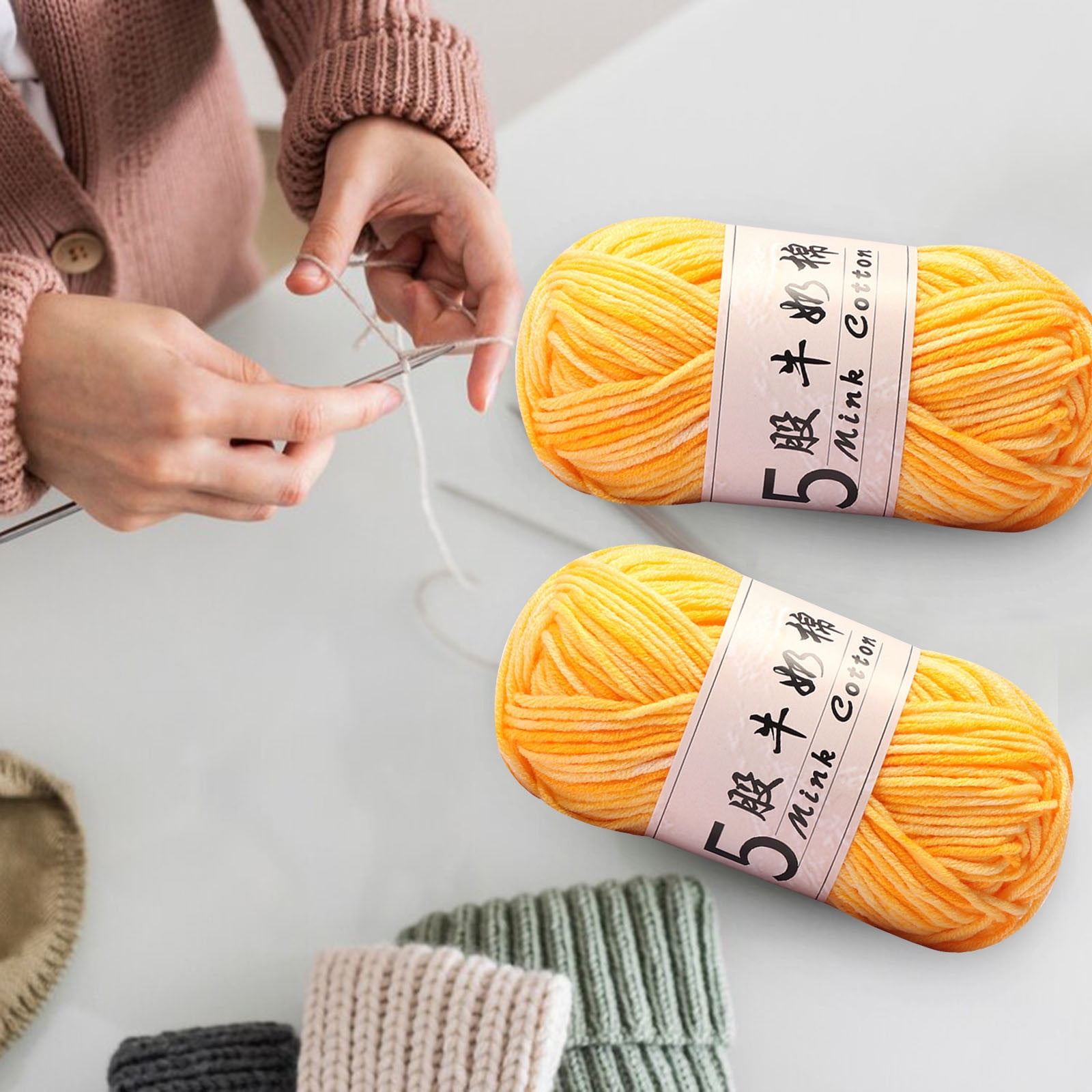 Cotton Yarn -Multi Colored Yarn Rainbows Crochet Yarn 50g/2.5oz,295 Yards,5 Strands,Lightweight Yarn For Crochet,Knitting and Crafts,24 Colors Color - 2 — image 6
