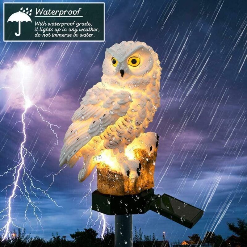 White Owl Solar Garden Light Waterproof Resin Landscape Lamp for Outdoor Garden Decoration — image 2