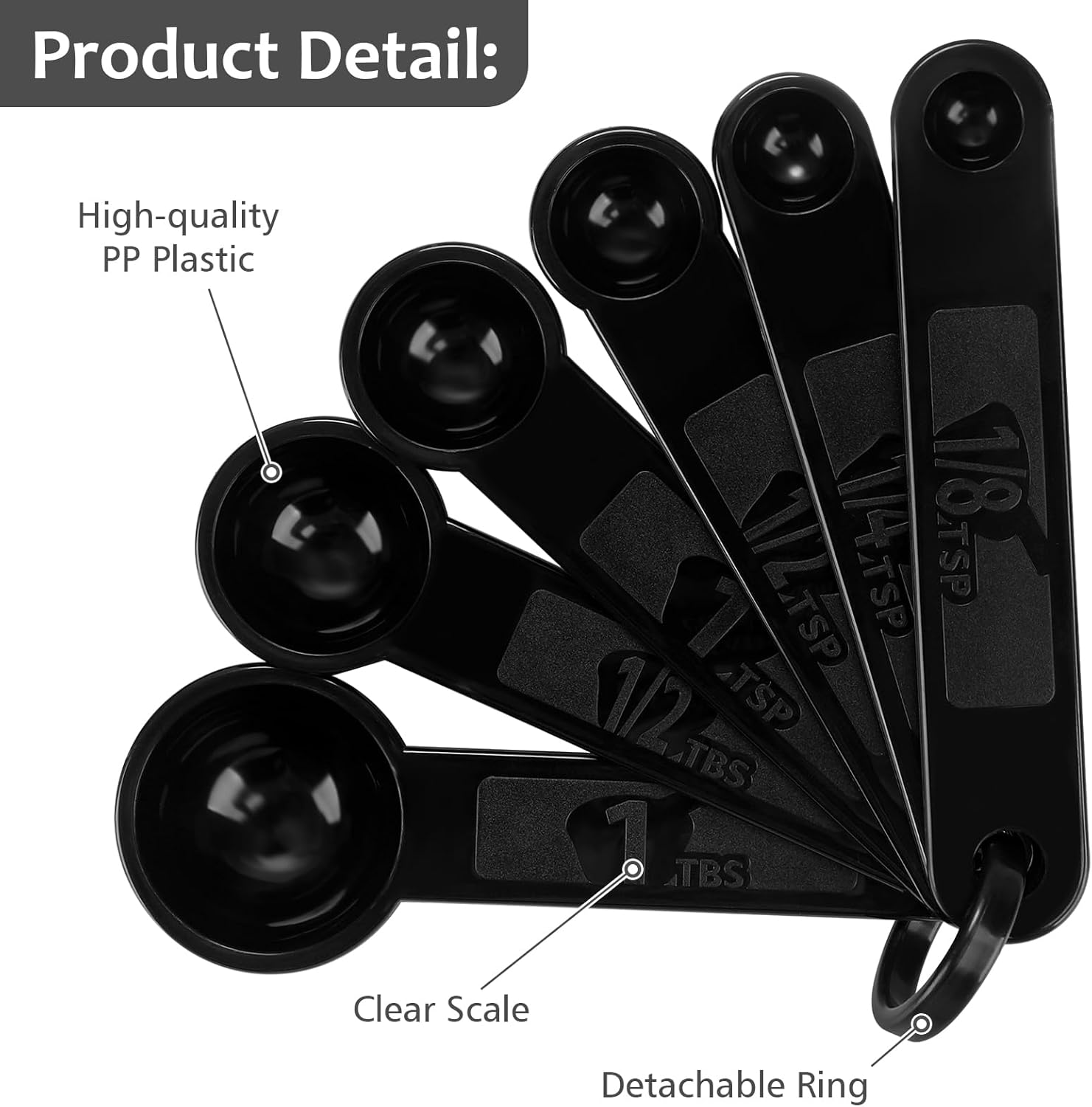 Measuring Cups & Spoons Set, Plastic Cooking Baking Tools Measuring Spoons Cups, 11 Piece Different Capacities Tablespoons Kitchen Gadgets Nesting Measure Sets — image 6