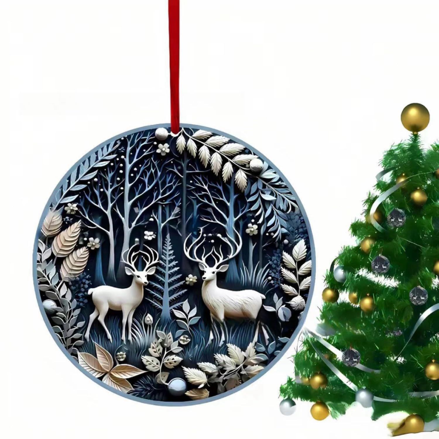 6Pcs Christmas Tree Hanging,Ornament Snowman Elk Christmas,Tree Decoration for Xmas Home DécorChristmas Hanging Ornament — image 5