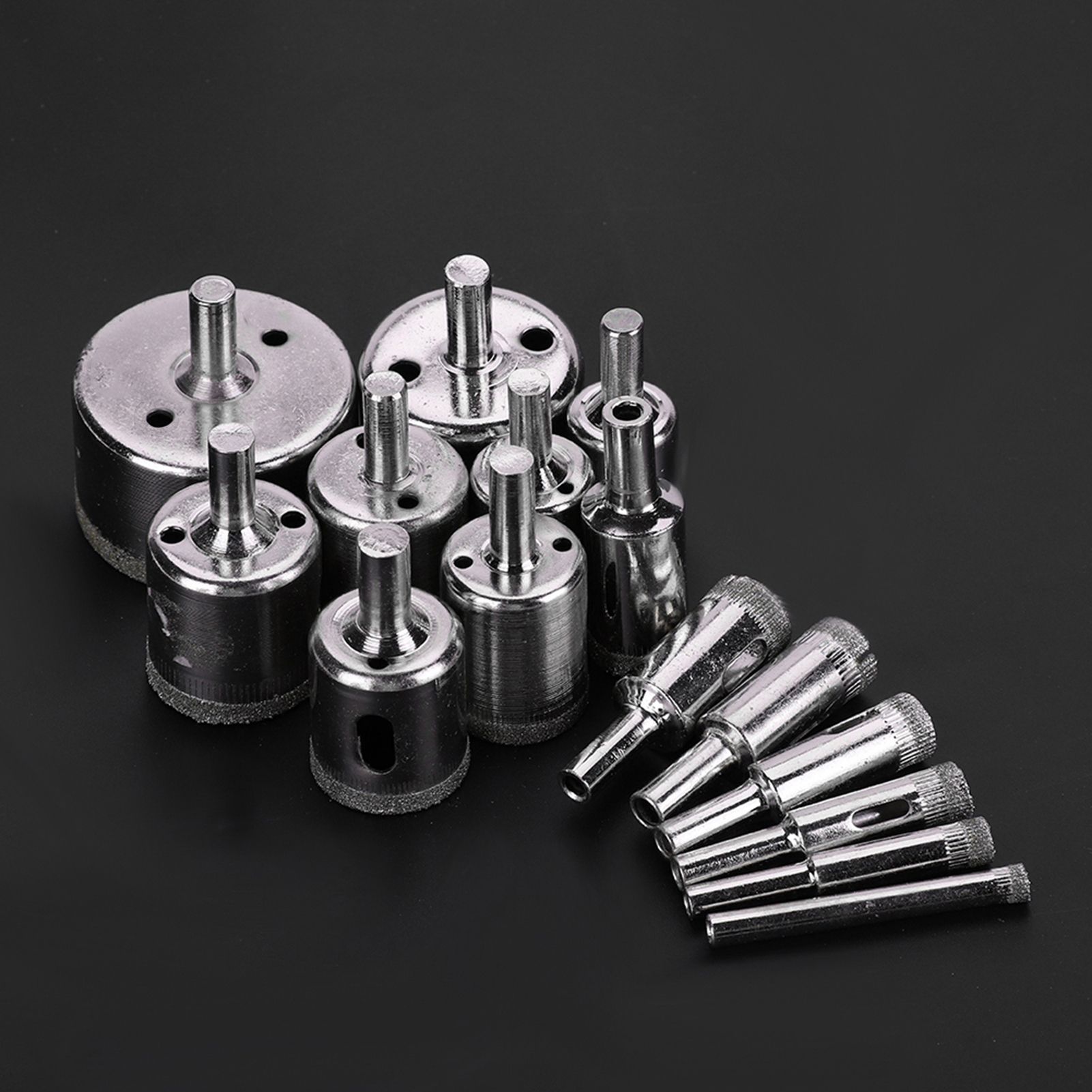 15Pcs/Set Diamond Coated Core Drill Bit 6~50mm Hole Saw for Tile Ceramic Glass Porcelain Marble — image 2