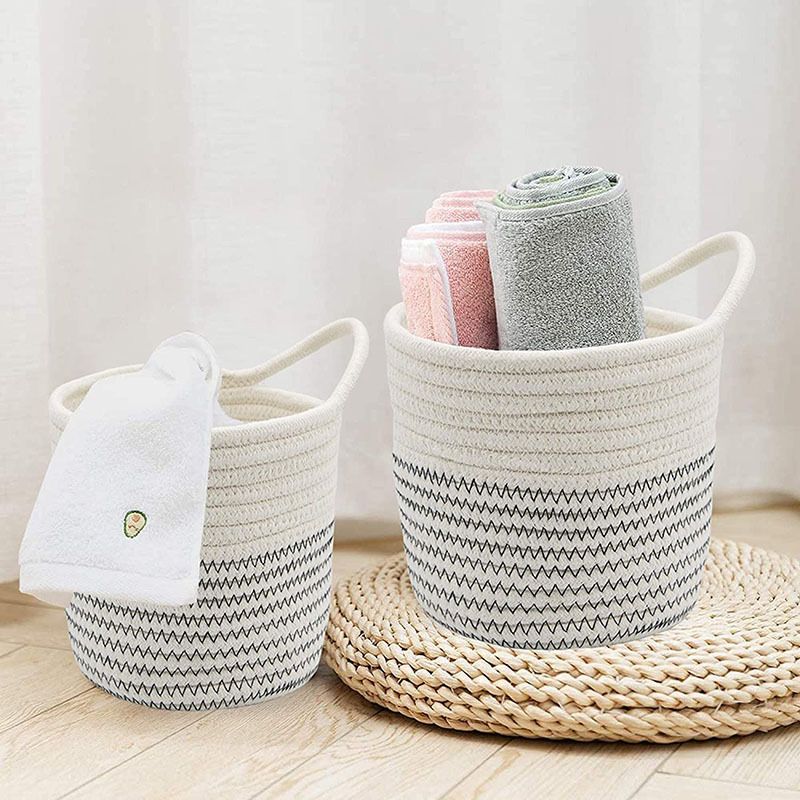 2 Pack Small Hanging Basket,wall hanging baskets with hooks,small hanging storage basket with handle for Porch Living Room Bedroom — image 2
