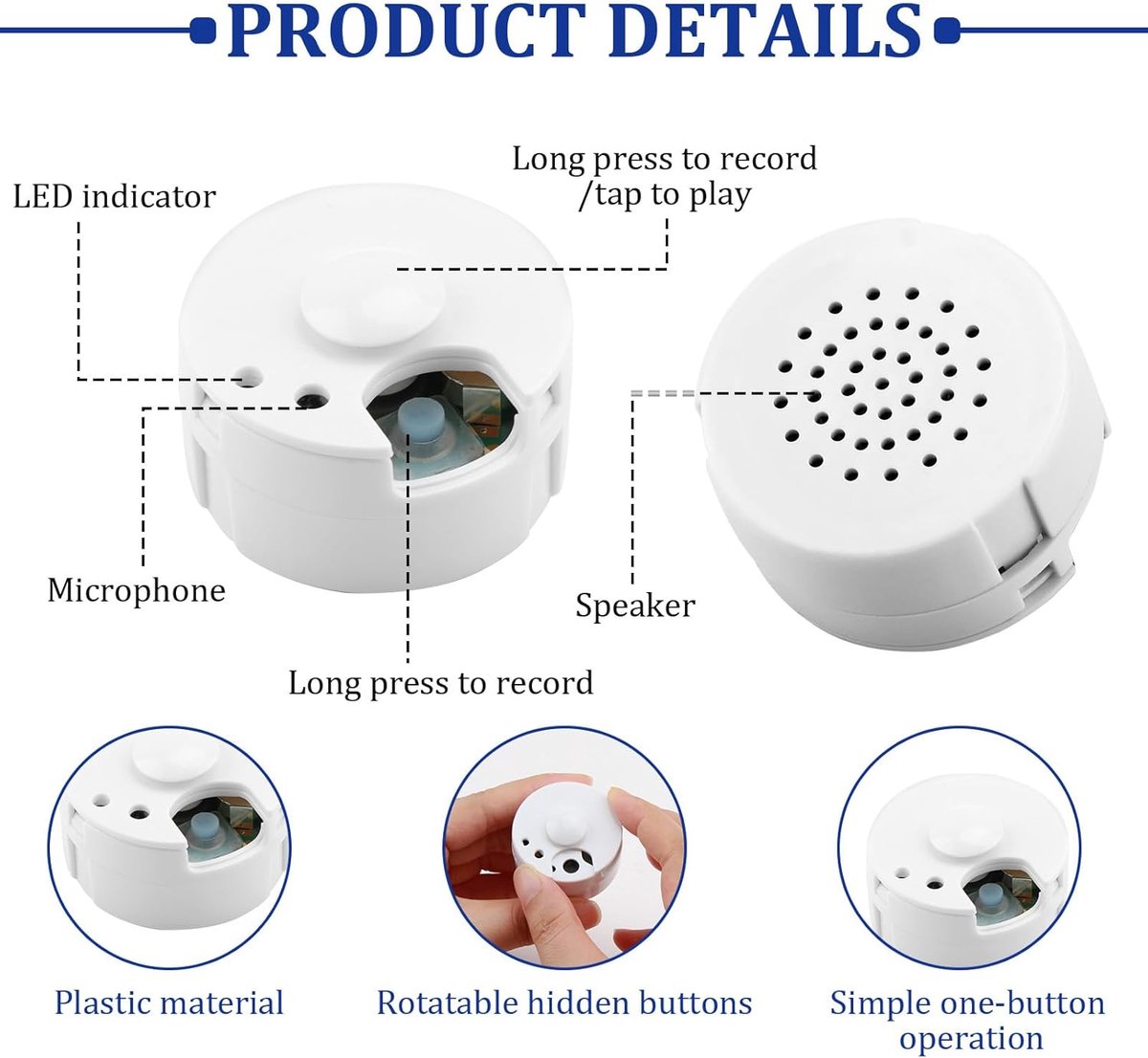 Voice Recorder for Plush – 30 seconds, customizable, DIY gift — image 3