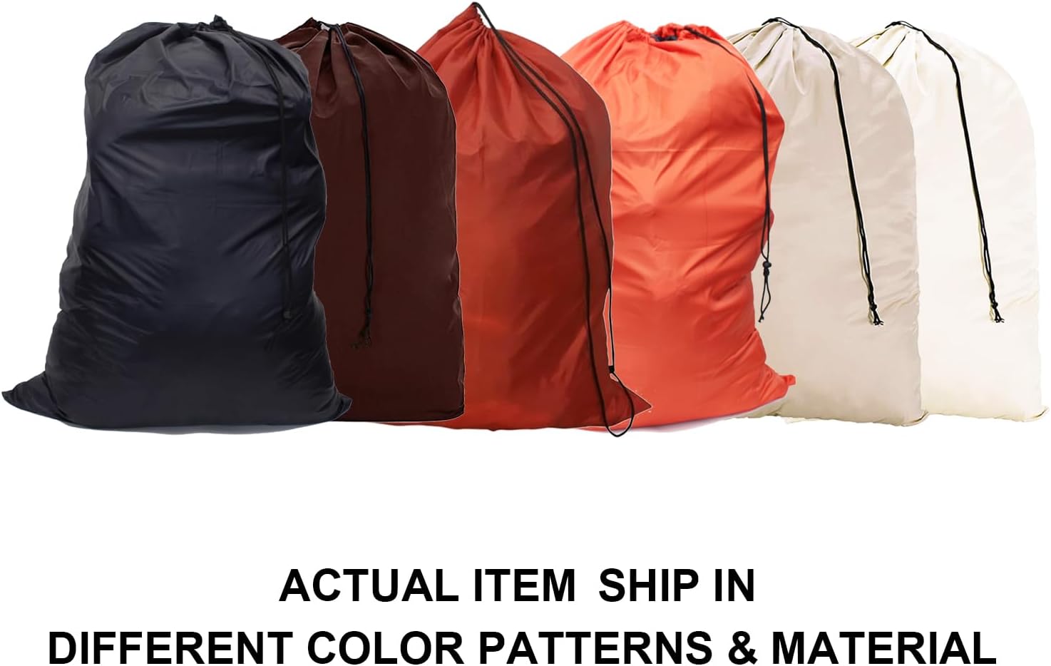 Extra Large Laundry Bag 6 Pack, Varied Colors, Travel Laundry Bags with Drawstring Closure, 30"x40", for college, dorm and apartment dwellers (6PCS) — image 3