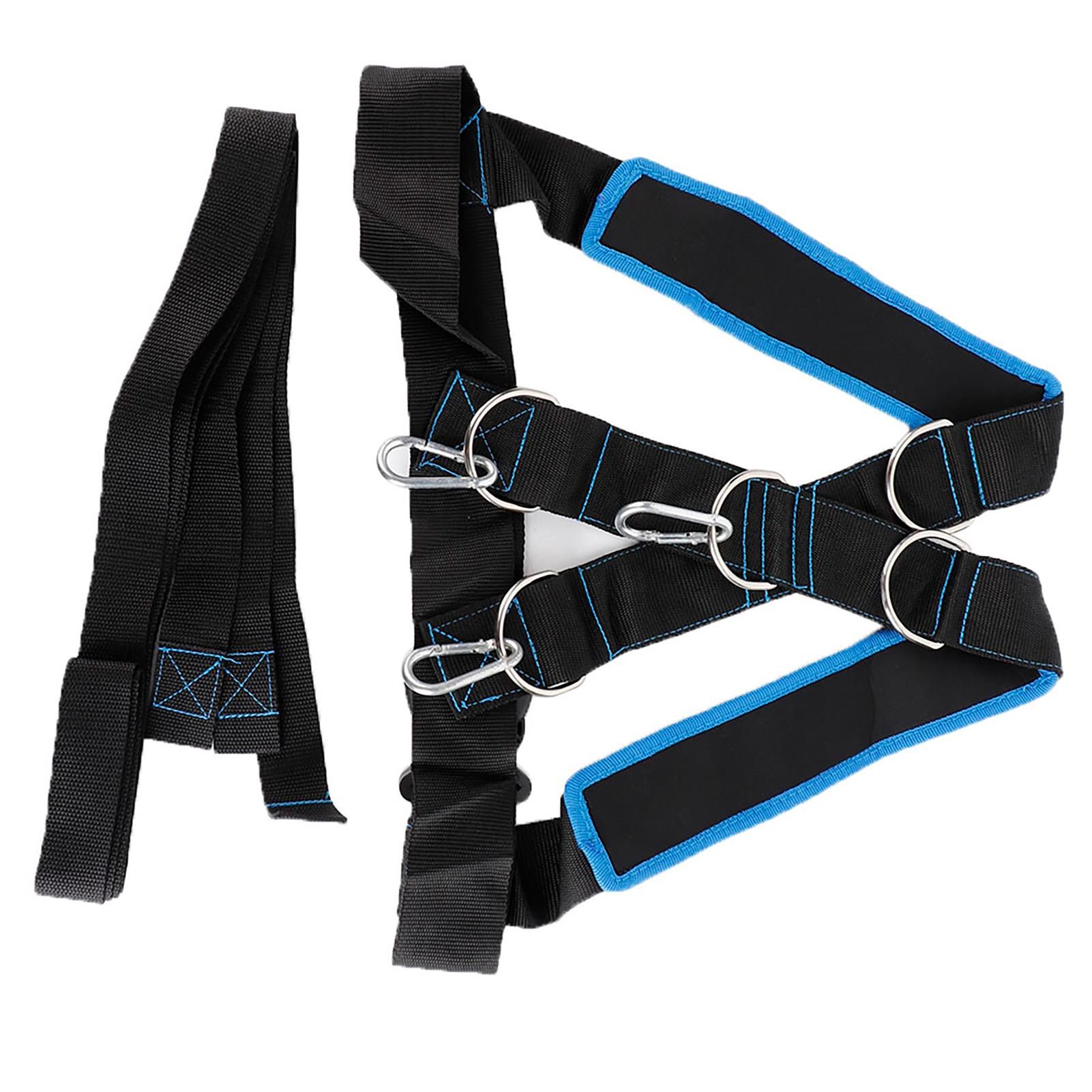 Speed Strength Training Sled Shoulder Harness Resistance Band Belt (Black + Blue) β image 6