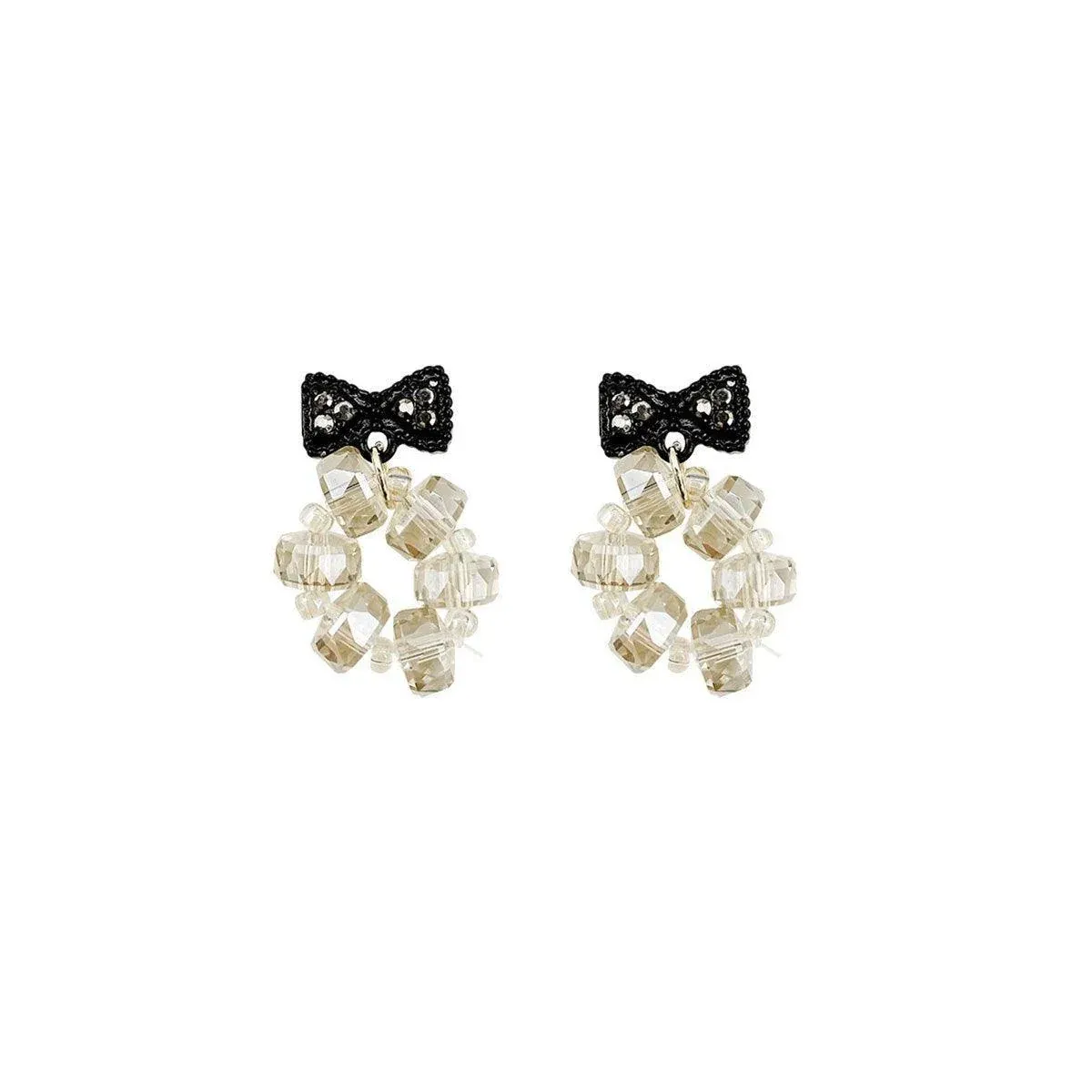 Trendy Sweet Crystal Bow Earrings for Girls Elegant Jewelry Gift High-Quality โ image 2