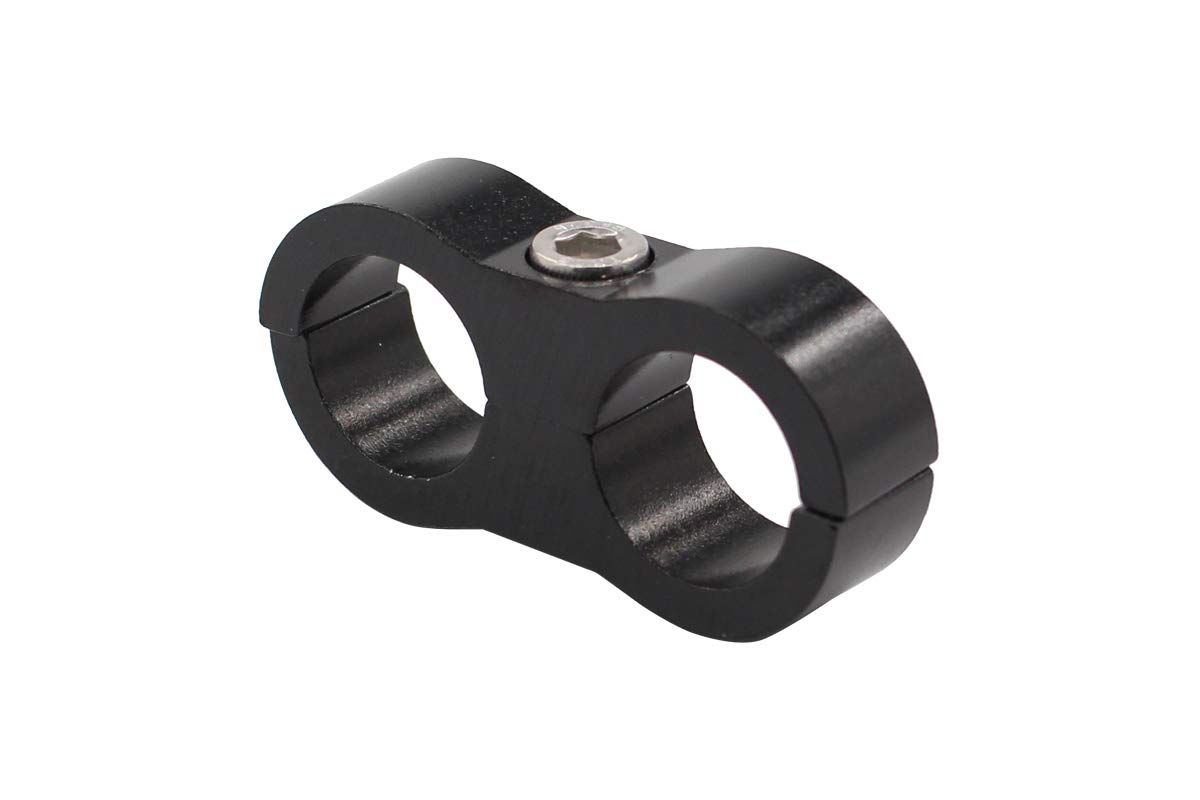 2 Pack Black AN10 10AN Billet Aluminum Nylon/Steel Braided Pipe Tube Dual Oil Fuel Water Line Hose Separator Clamp Tooling Mount โ image 5