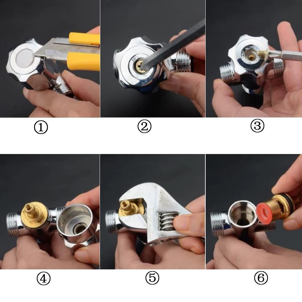 Faucet Ceramic Cartridge Valve, G1/2" Brass Tap Ceramic Disc Cartridges Replacement for Hot Cold Water-2pcs — image 5