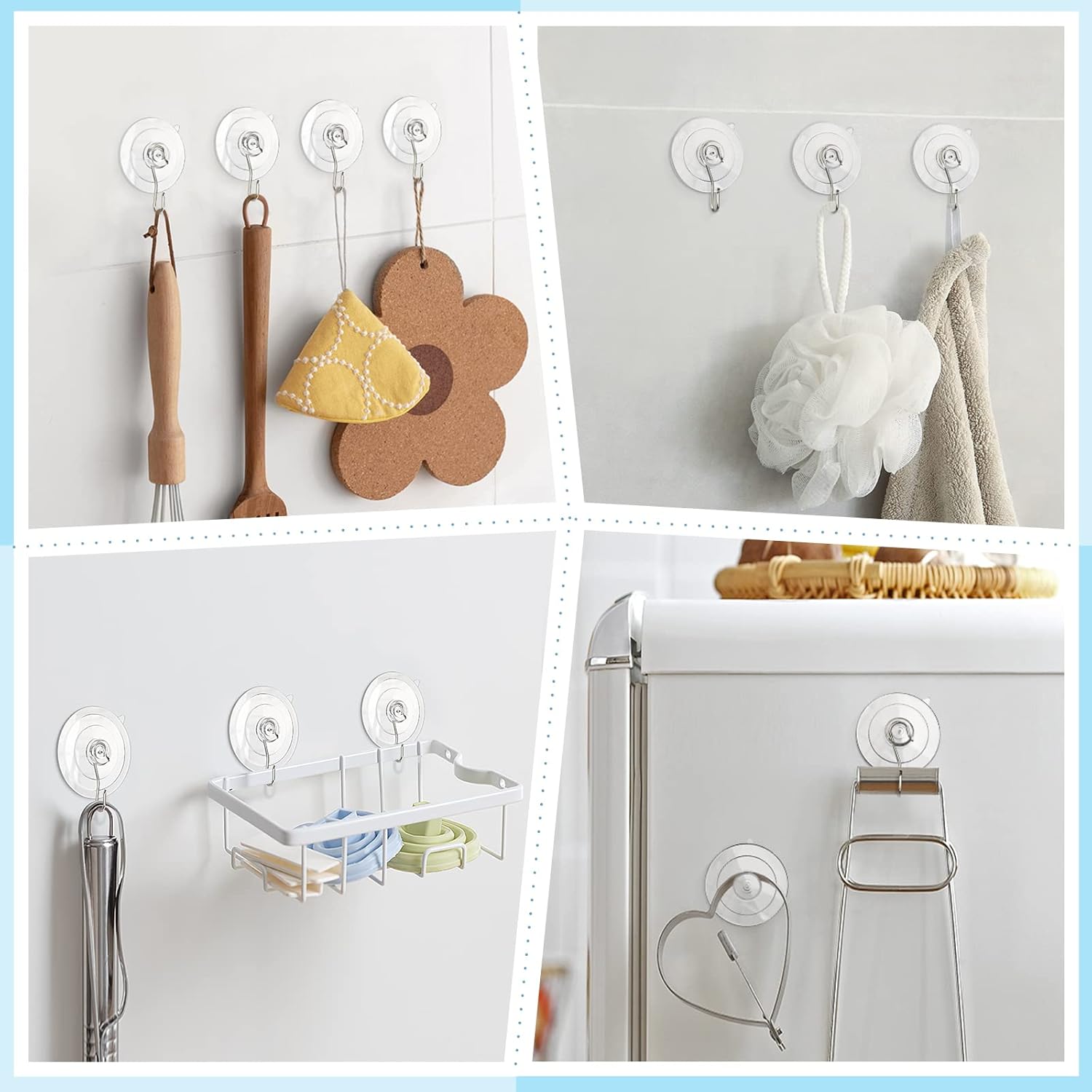 Suction Cup Hooks, 1.77 Inch Small Window Suction Cups with Metal Hooks, Removable and Reusable, Clear, 12 Pcs โ image 5