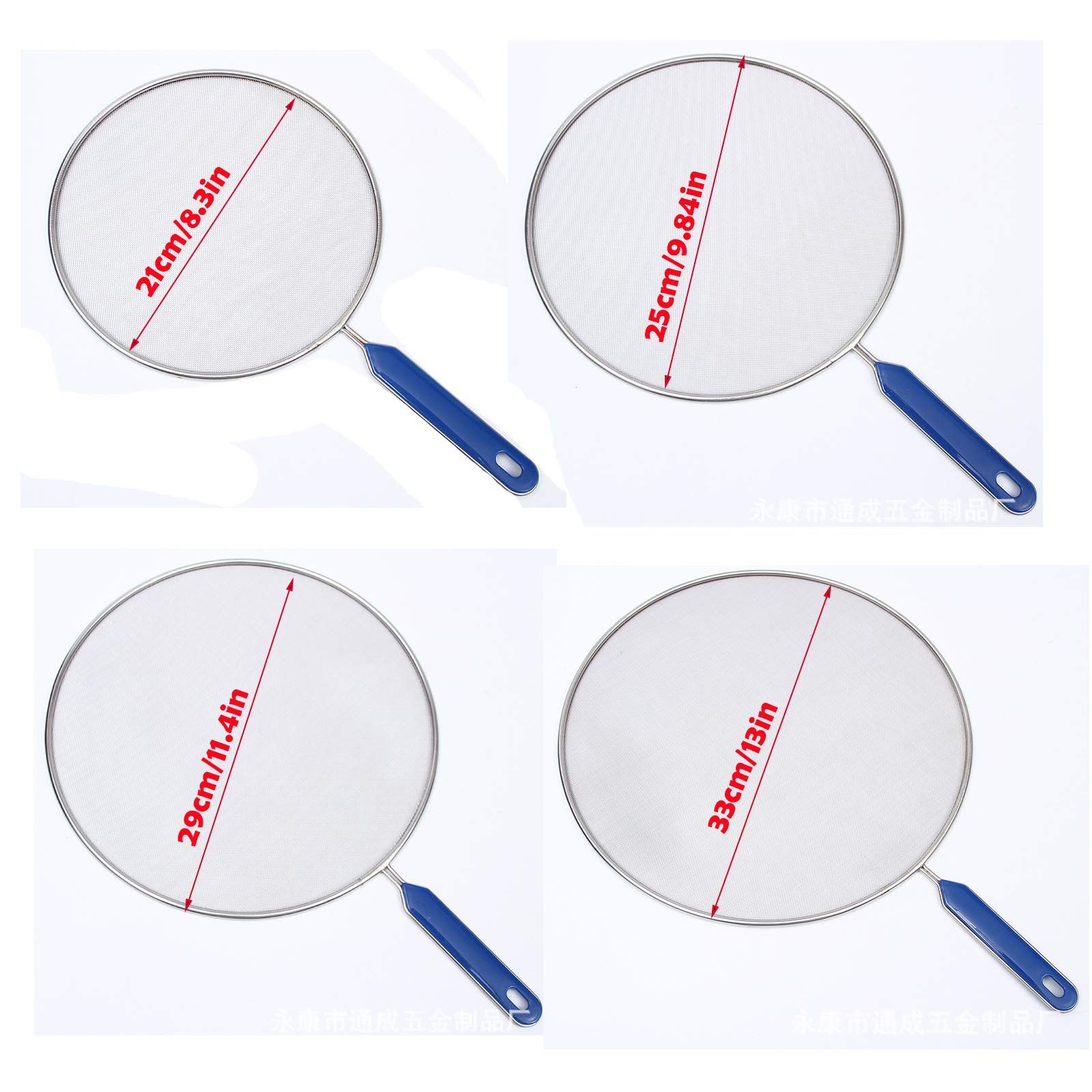 Grease Splatter Screen Stainless Steel Splash Protector Guard Fine Mesh Iron Skillet Lid Hot Oil Splash Shield, 21cm/8.3inch — image 4