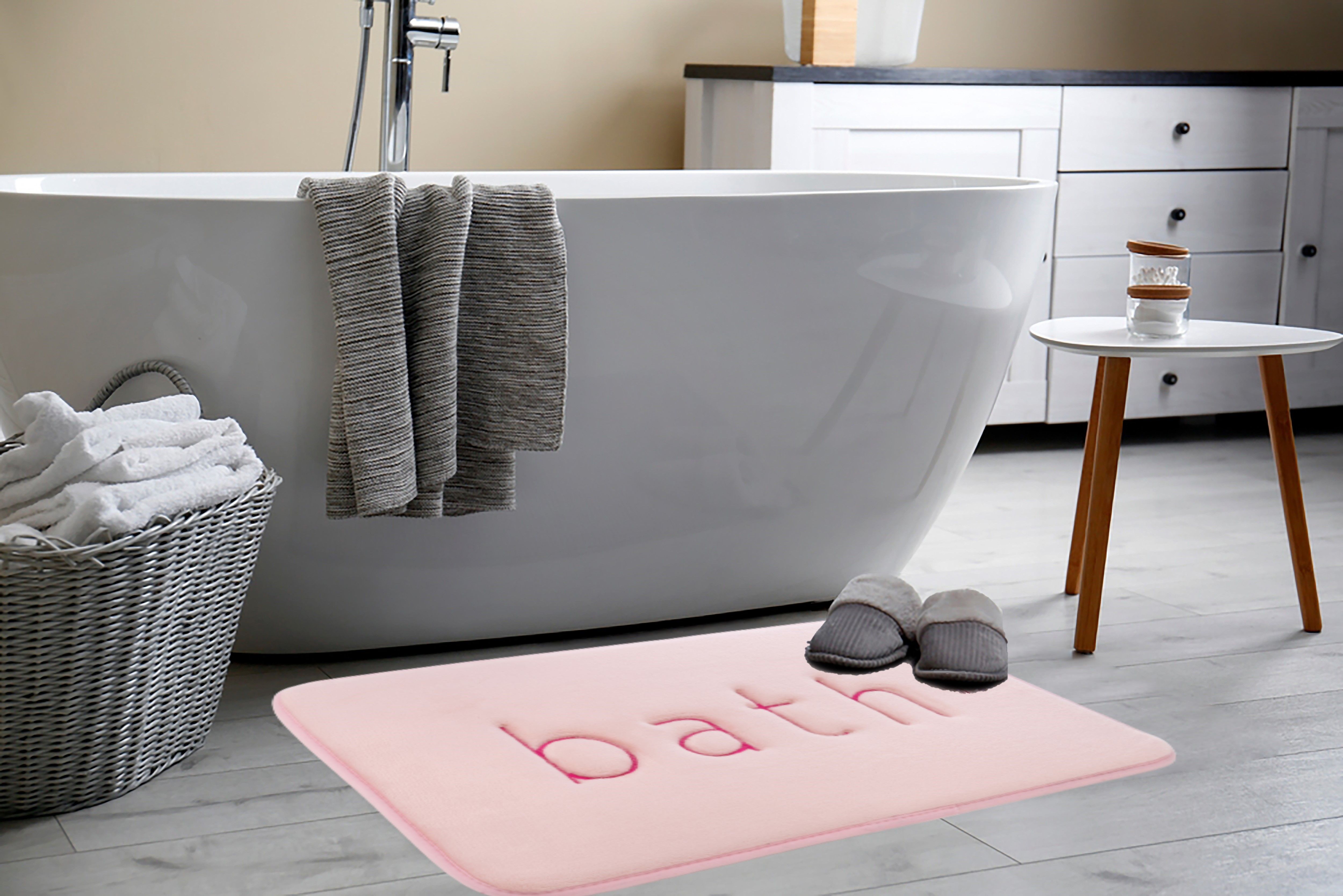 Extra Thick Memory Foam & Super Comfort Bath Rug Mat for Bathroom (60 × 40 cm, Pink) — image 3