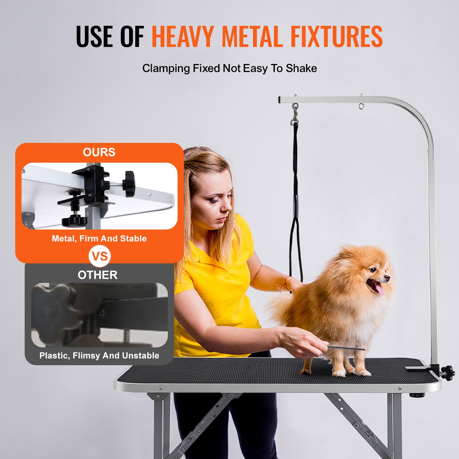 Pet Grooming Table Arm with Clamp, 915 × 610mm Dog Grooming Station, Foldable Pets Grooming Stand for Medium and Small Dogs, Free No Sit Haunch Holder with — image 3