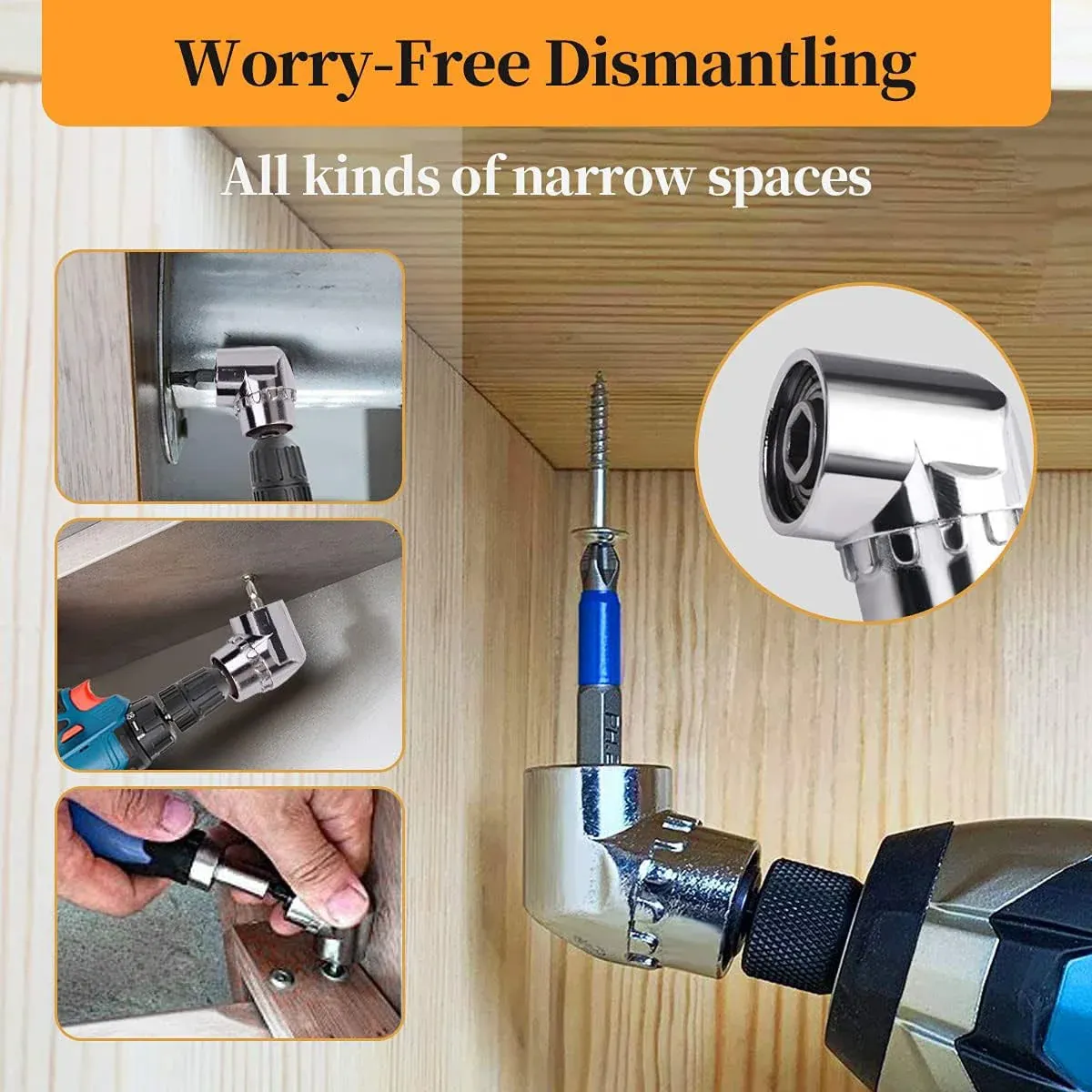 Socket Adapter Set Hex Shank to 1/4in 3/8in 1/2in Impact Driver Drill 3pcs - Black — image 5