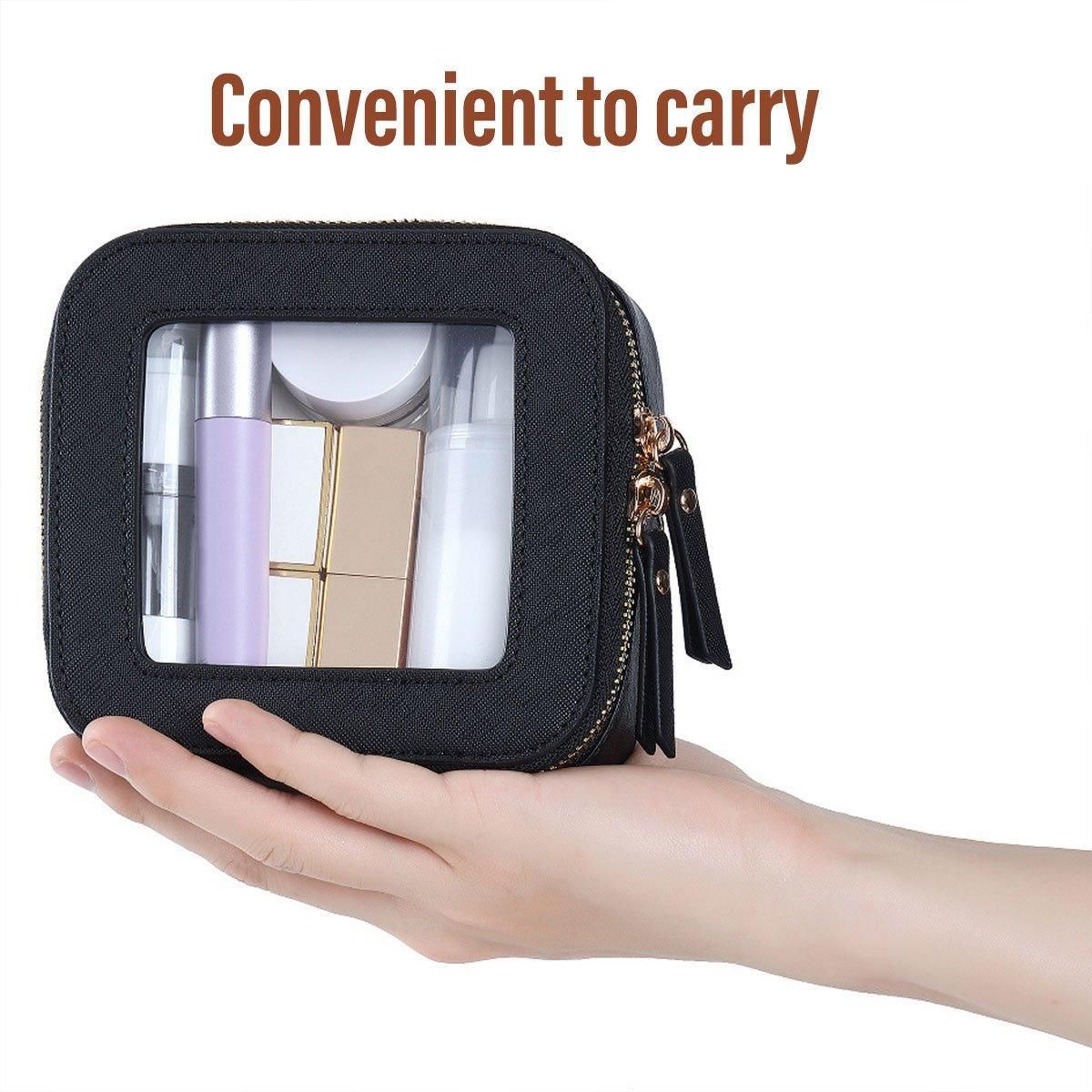 Clear Waterproof Travel Makeup Bag Portable Cosmetic Toiletry Organizer Box - White — image 6
