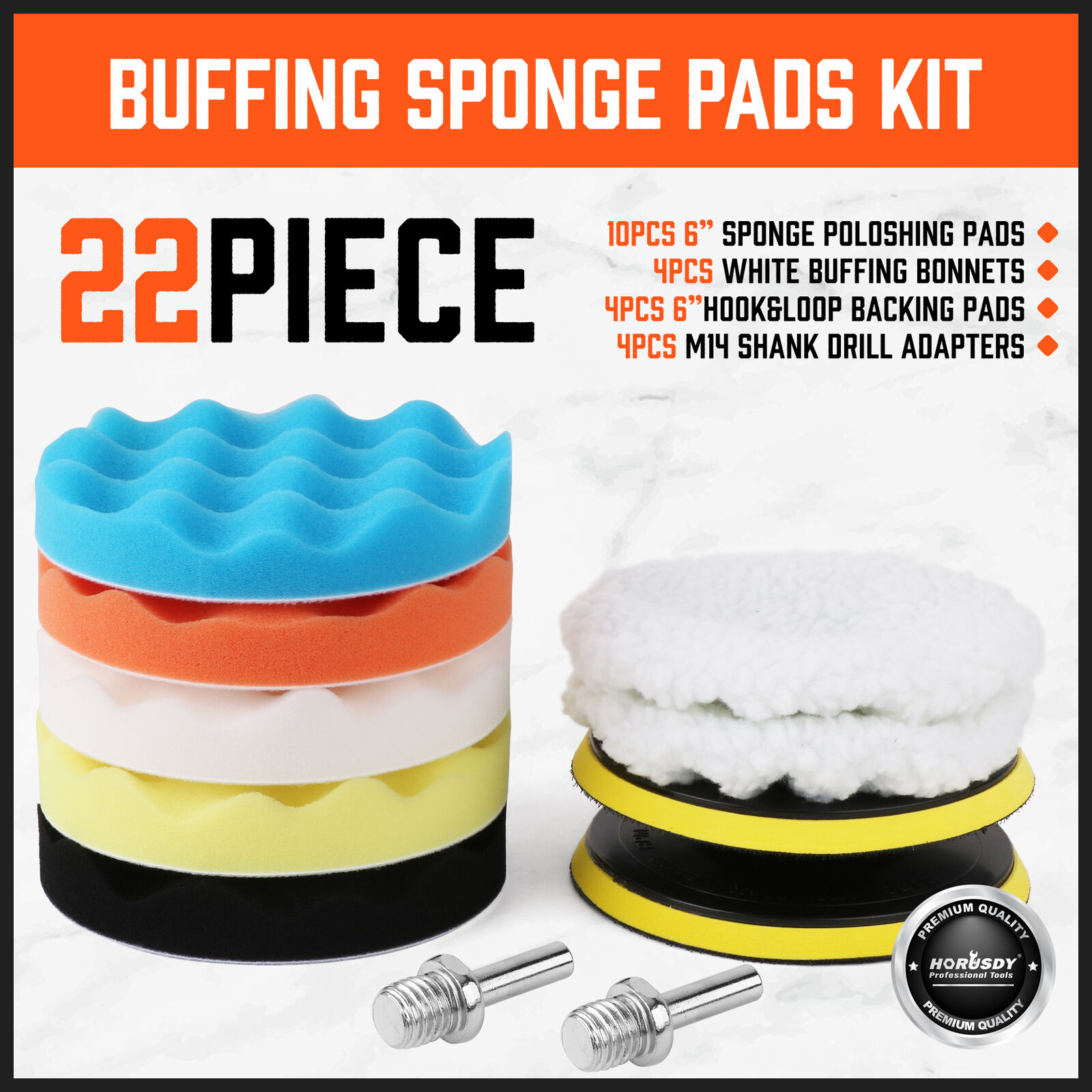 11Pcs 6" Buffing Waxing Polishing Pads Sponge Pad Set For Car Polisher Drill — image 3