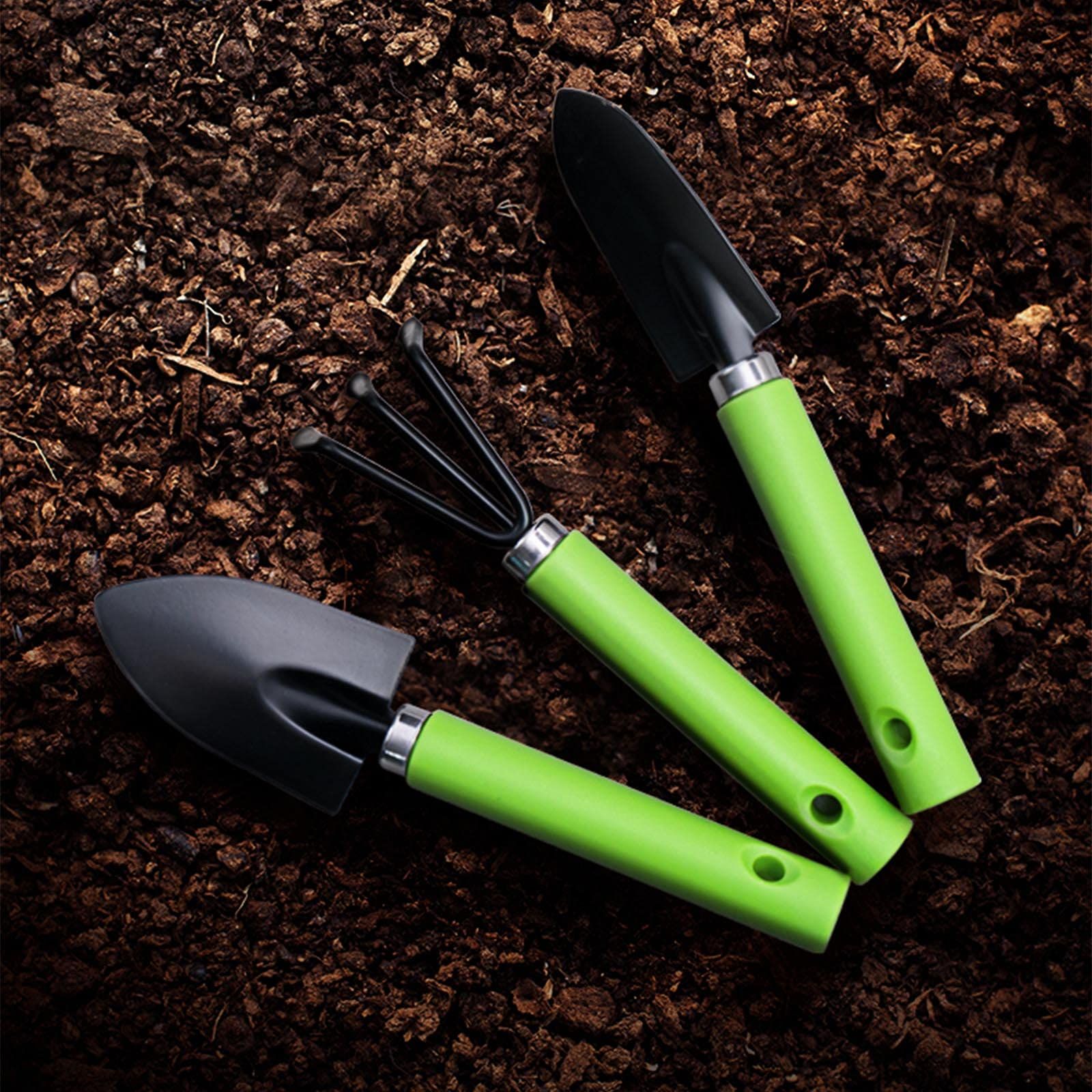 3 Pieces Mini Garden Plant Tool Set for Succulents Weeding Digging Planting,Used for Loosening Soil, Digging Pits, Weeding, Etc — image 4