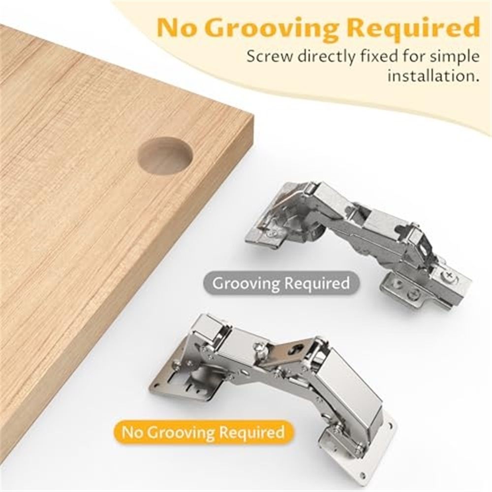 2 Pack Soft Close Cabinet Hinges, Slow Smooth Hidden Frameless Lazy Susan Hinge, Concealed Hardware Surface Mount, Lid Support Trap Door, Self Closing for — image 5