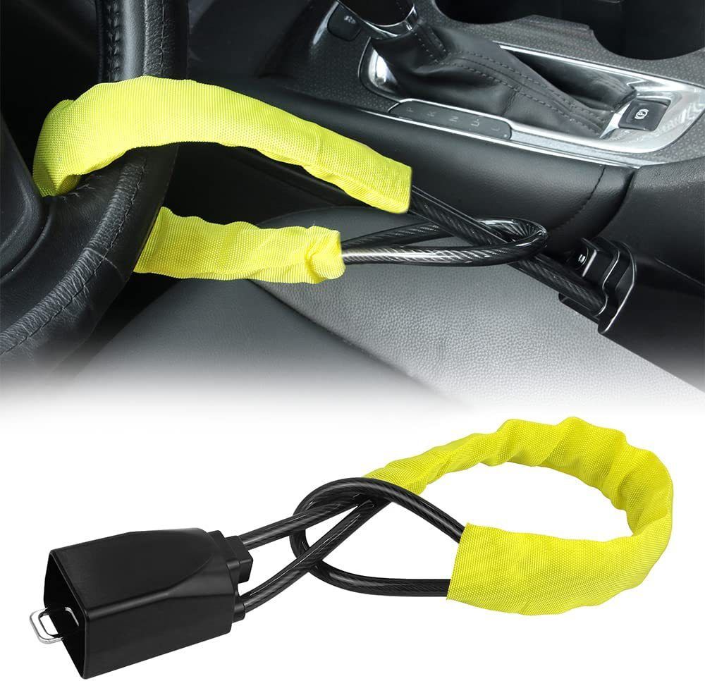 Steering Wheel Lock Seat Belt Lock Universal Anti Theft Car Device Car Lock Car Theft Prevention with 2 Keys for Car Security Fit Most Vehicles Truck SUV Van — image 3