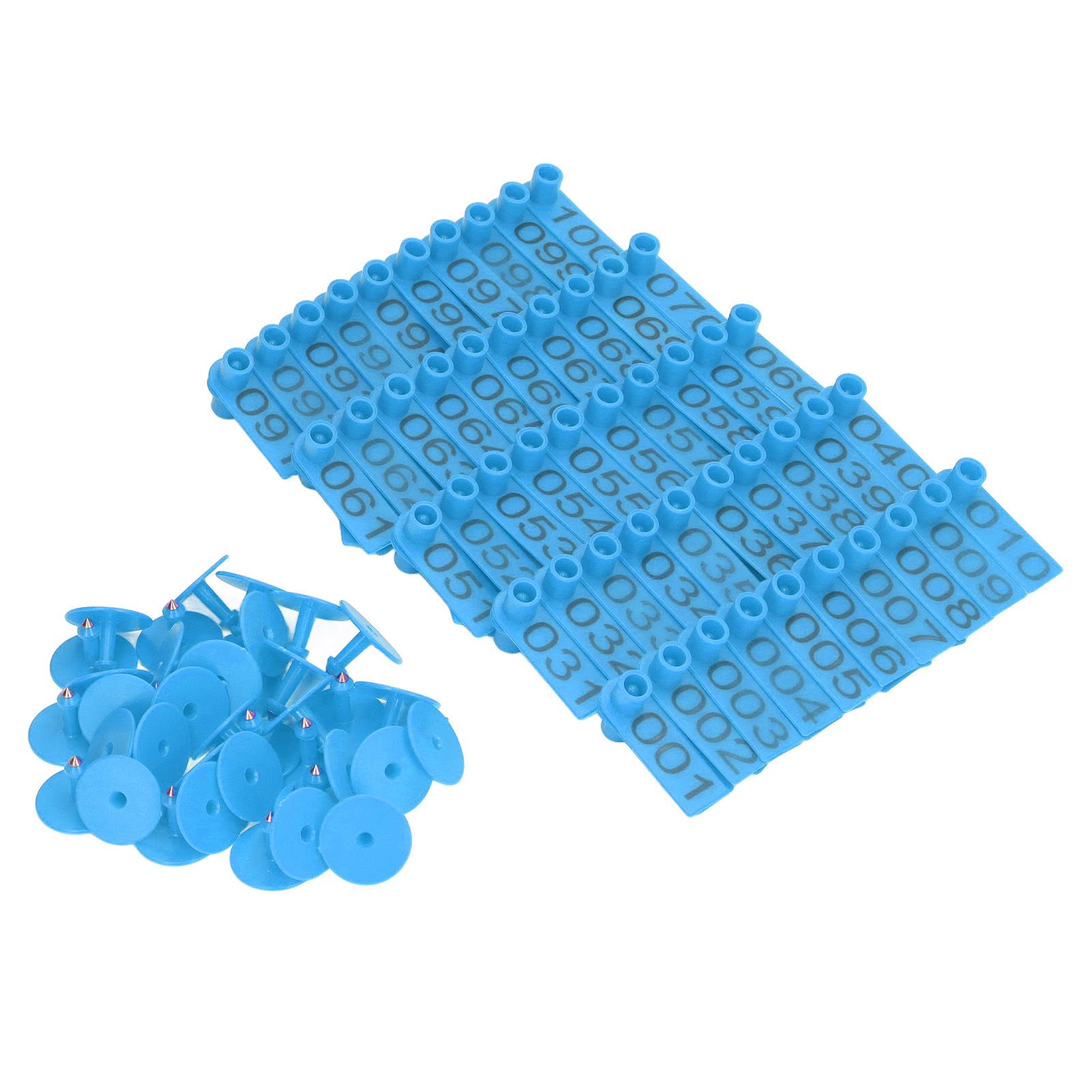 100 Sets Numbered Cattle Ear Tags Accurate Livestock Identification Card for Cow Pig Sheep Blue — image 2