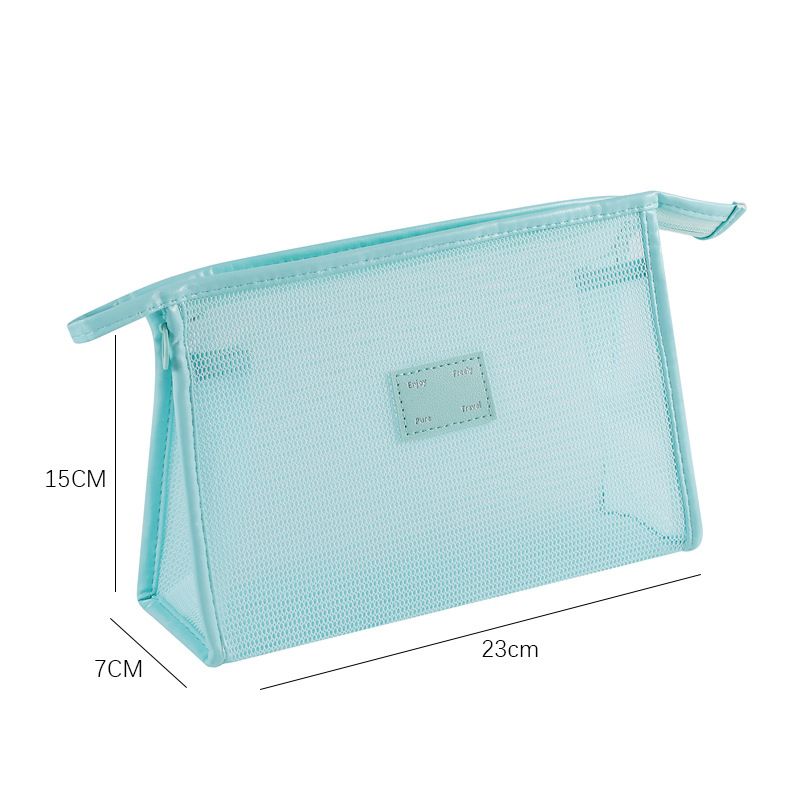 Mesh Breathable Makeup Bag 5-Pack Set - Travel Toiletry Organizer Kit with Triangle Octagonal Square Pillow Double Layer Designs - Cosmetic Storage Pouches — image 2