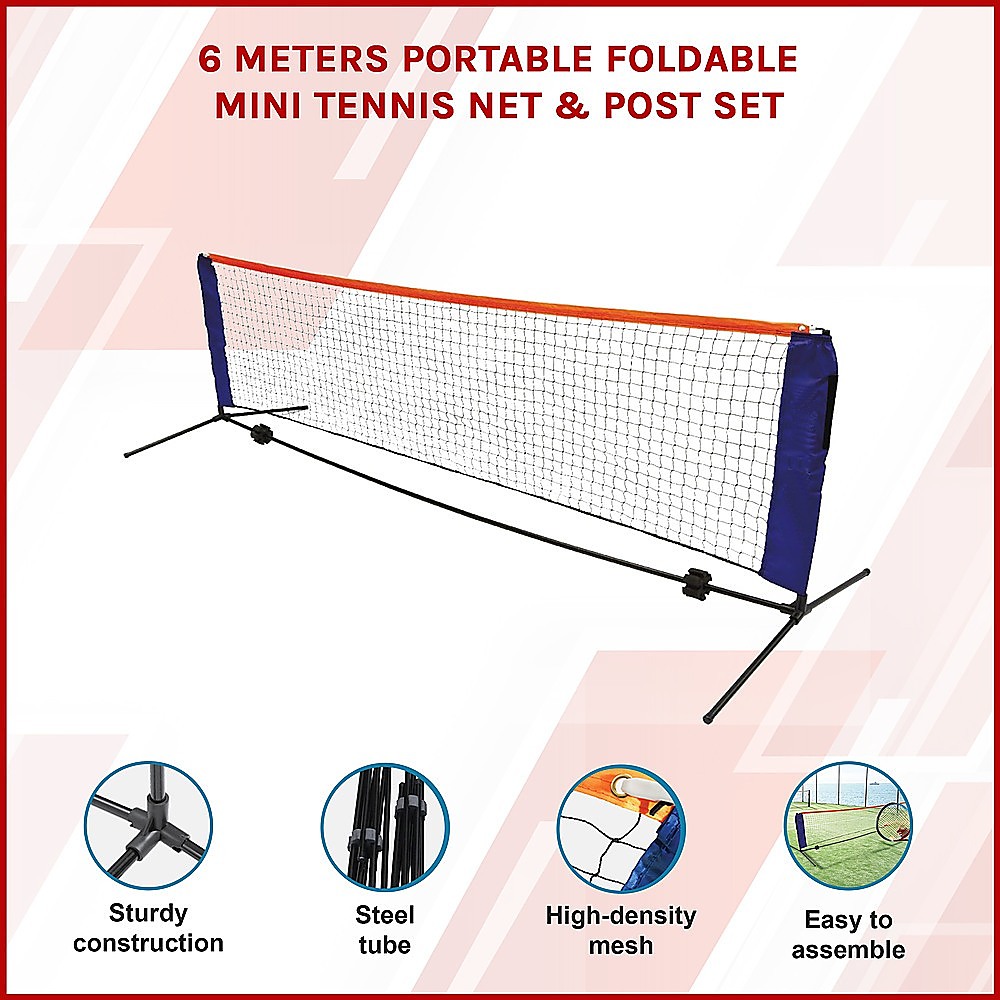 6 Meters Portable Foldable Mini Tennis Net & Post Set โ image 3