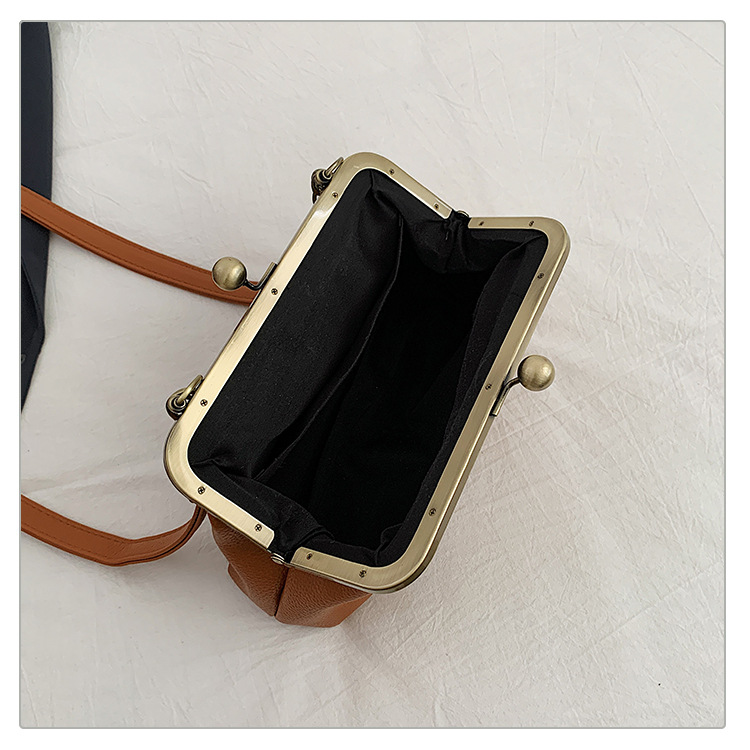 Khaki Purple Retro Women's Shell Handbag - European Style Clip Lock Closure PU Clutch/Shoulder Bag with Chain Strap โ image 3