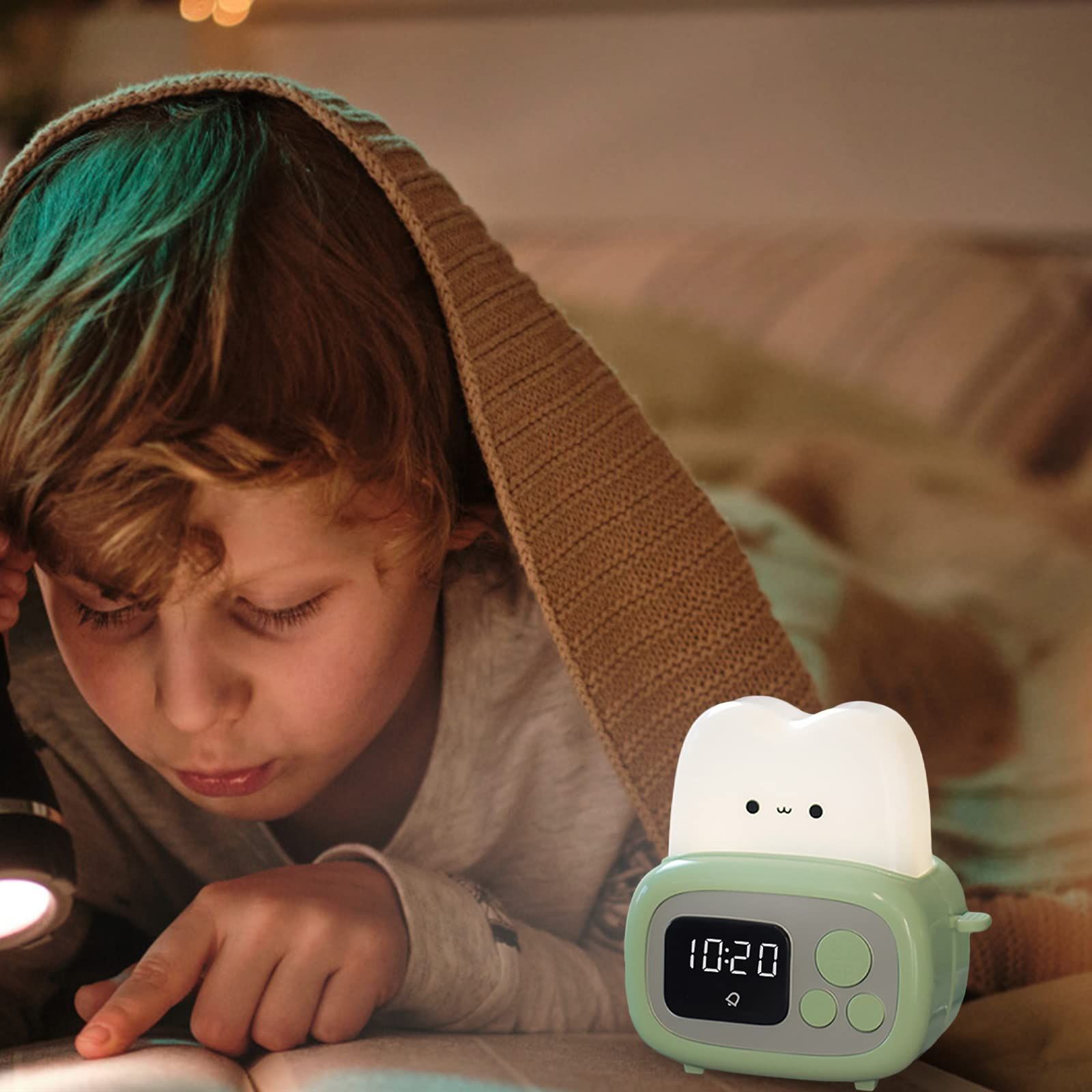 Cute Night Light LED Toast Bread Alarm Clock Night Light Rechargeable and Portable Nightlight Lamp Funny Toaster Lamp โ image 5