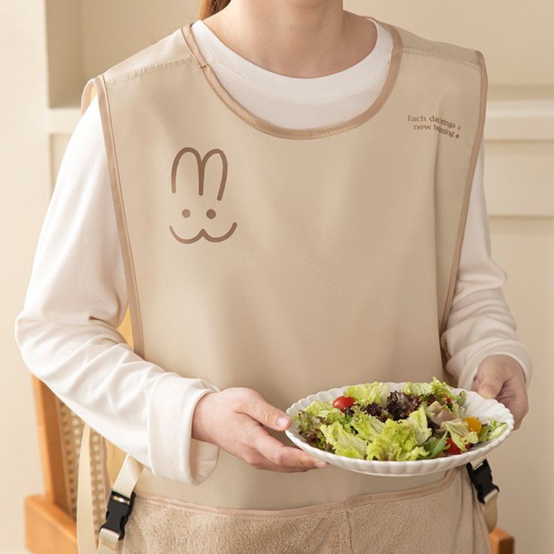Sleeveless Vest-Style Waterproof and Oil-Resistant Apron, Washable Aprons for Home Kitchens—Pink — image 3