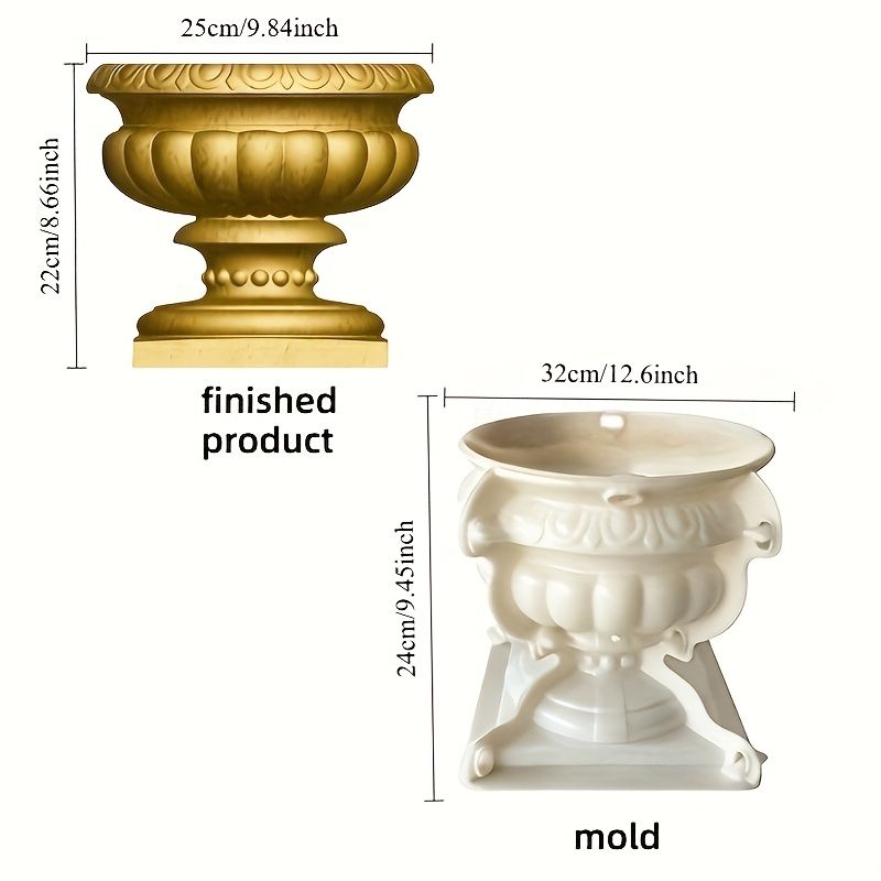 1pc Circular Large-Diameter Cement Flowerpot Mold, Bottom Grouted Thickened Plastic Concrete Mold for DIY Potted Plants 25 Round