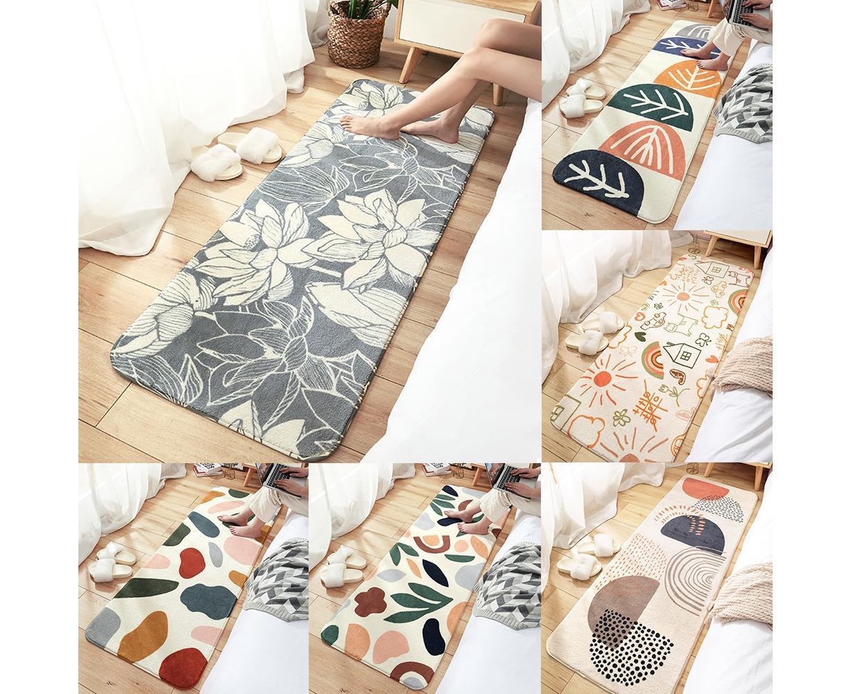 Floral Print Anti Slip Carpet Floor Mat Rug Cushion Bedroom Living Room Decor-60*160cm โ image 2
