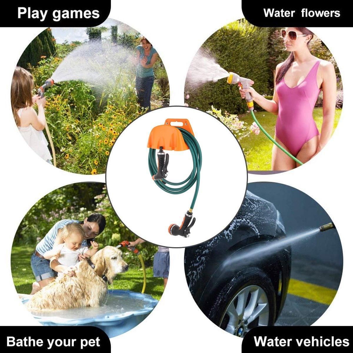 3pcs Wall Mounted Hose Holder Rack Plastic Garden Hose Storage Rack Organizer - Orange โ image 5