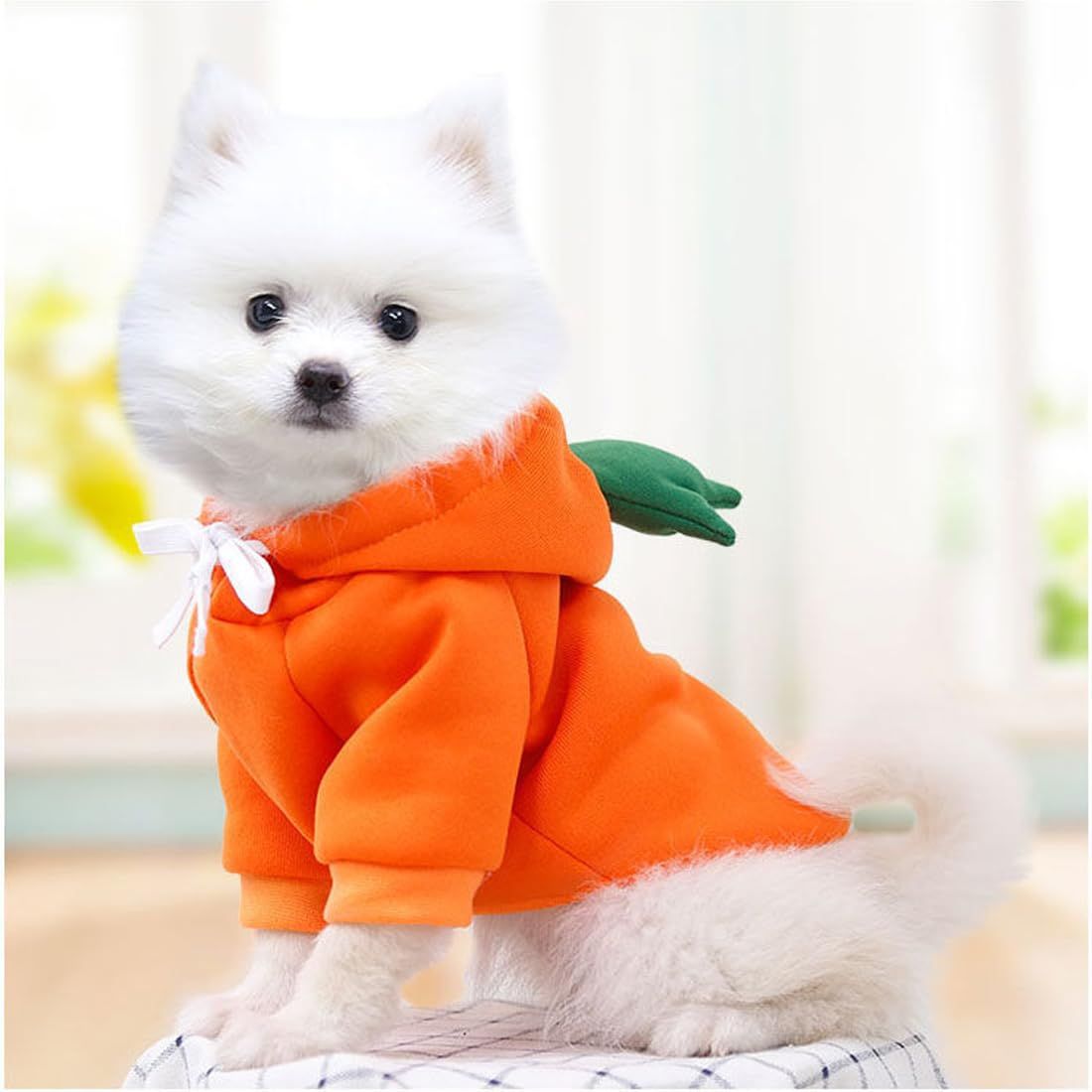 Warm Dog Winter Clothes Cute Fruit Dog Coat Hoodies Fleece Pet Dogs Costume Jacket for Bulldog (Orange M) โ image 4
