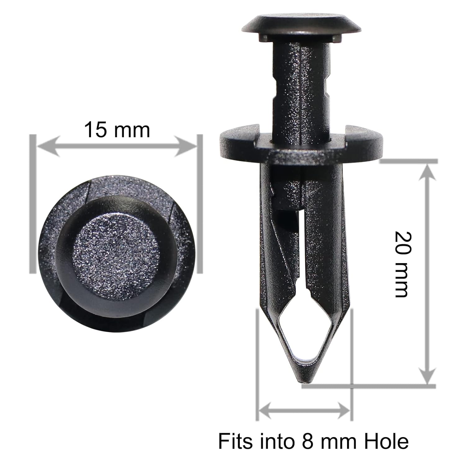 Pack of 100 Replacement for Can Am 293150089 ATV UTV Fit 8mm 5/16 inch Hole Fender Rivet Plastic Clip Push Pin Splash Guard Body Panel Retainer Motorcycle — image 2