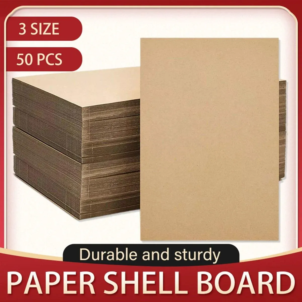 50pcs Corrugated Cardboard Sheets Express Carton Spacer Gasket Packing Material - 21 × 30cm — image 2