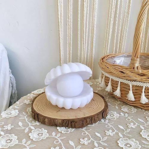 Pearl Night Light Bedside Night Lamp Bedroom Light Clam Mist Night Lights Streamer Mermaid Fairy Night Lamp for Christmas — image 4