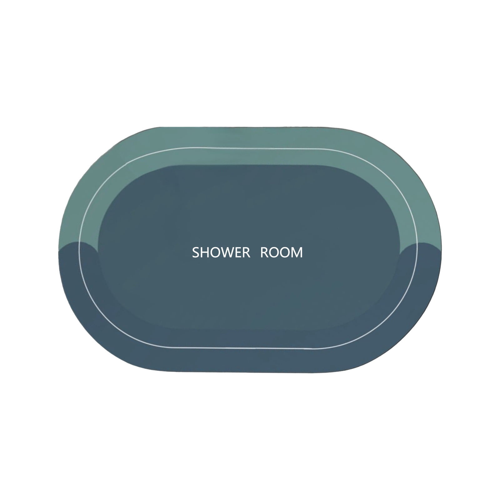 Oval Bathroom Rugs, Extra Soft Absorbent Bath Mat, 15.7"x23.6" Quicker Dry Washable Bath Mats for Bathroom, Tub and Shower, Non-Slip Bathroom Rug Blue β image 2
