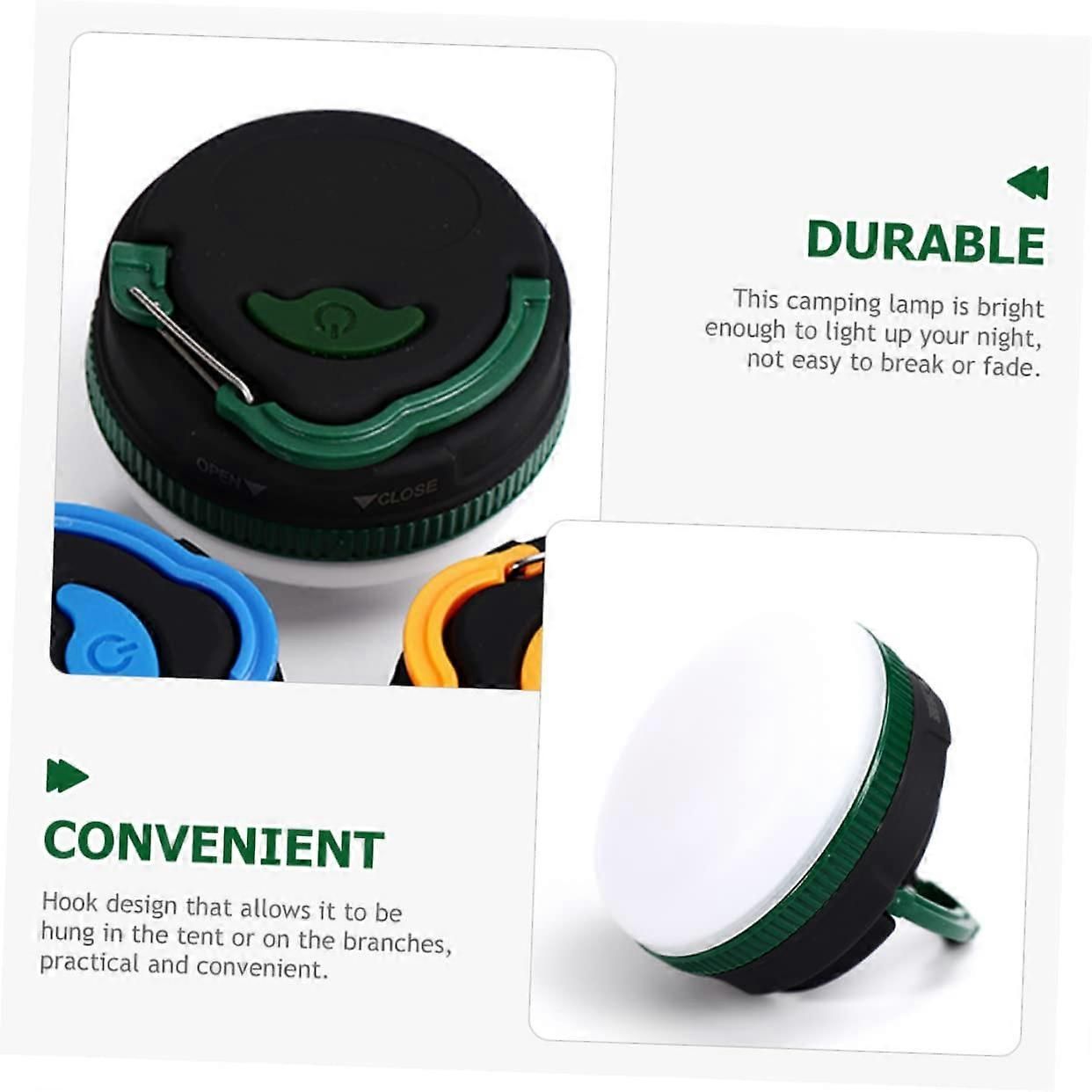 2pcs LED Camping Lantern Battery Powered with Hook Hanging Design for Tent, Outdoor Emergency Light โ image 3