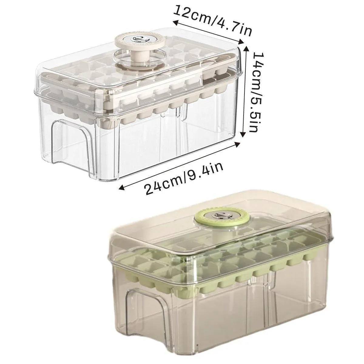 Large Capacity Food Grade Ice Cube Mold with Lid Household Ice Storage Box - Green โ image 4