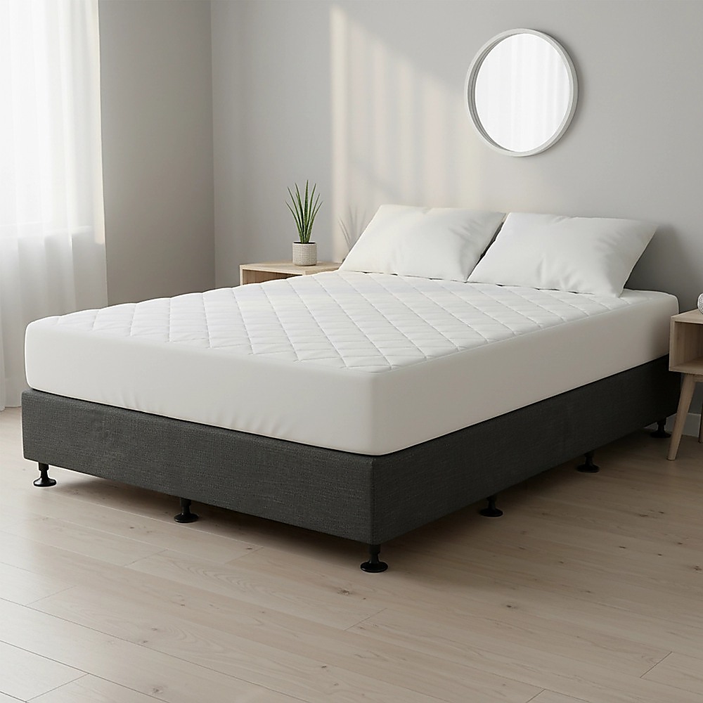 Palermo King Single Ensemble Bed Base Platinum Graphite Linen Fabric โ image 5