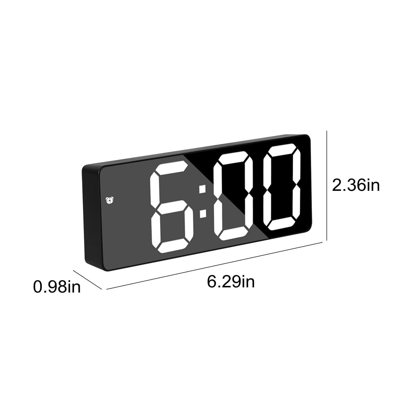 LED Digital Alarm Clock,12, 24H Desk Alarm for Bedrooms, Table Clock Display with White Digits, Adjustable Levels Brightness,Temperature, Corded — image 3
