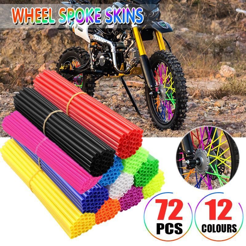72PCS Wheel Spoke Wrap Sleeves Mountain Bike Bicycle Mtb Wraps Skins Covers - Red โ image 2