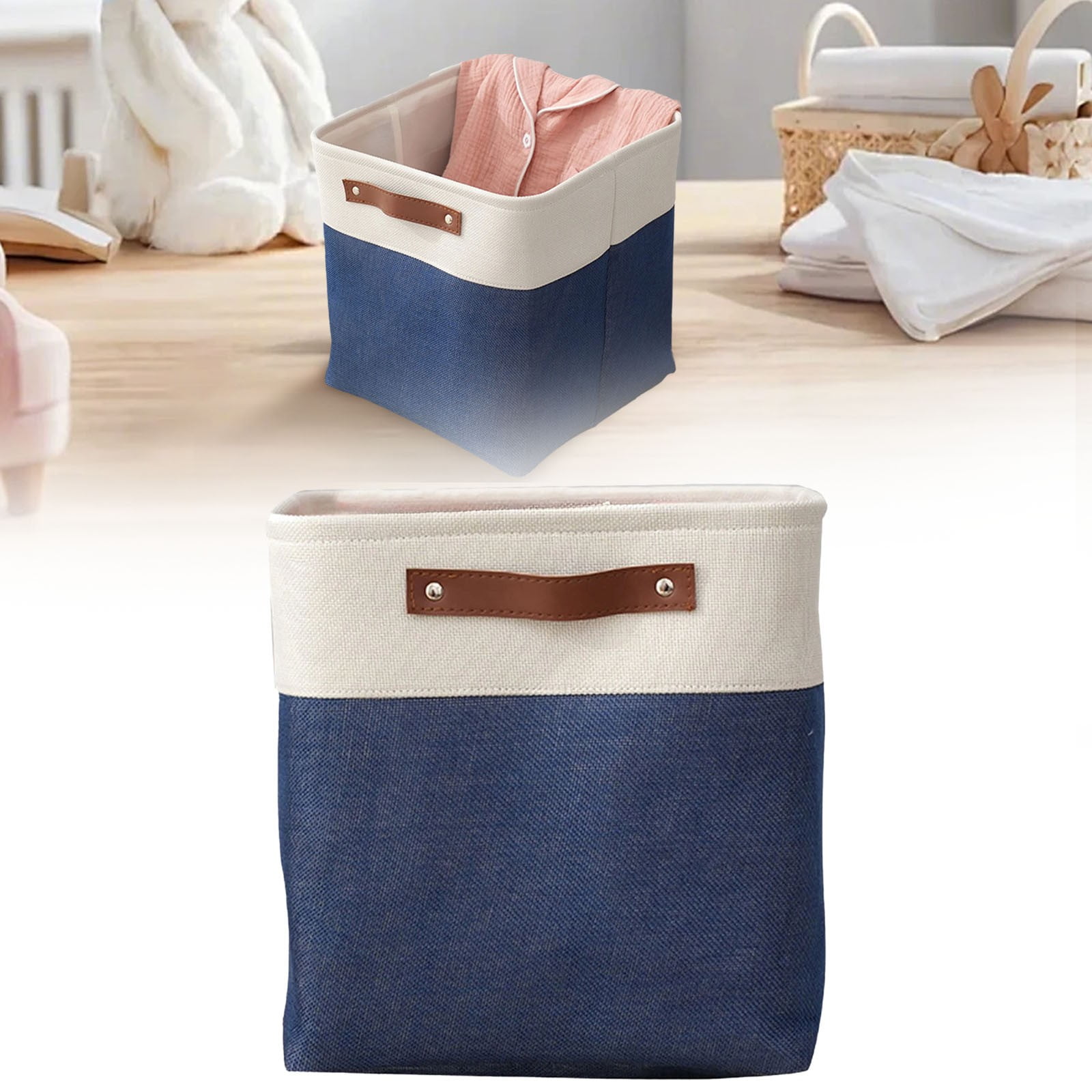 Transparent Zipper Clothing Storage Bag - Heavy-Duty Organizer for Blankets, Linen, Bed Sheets, Clothes & Pillows, Blue, 30 × 23 × 15 cm — image 2